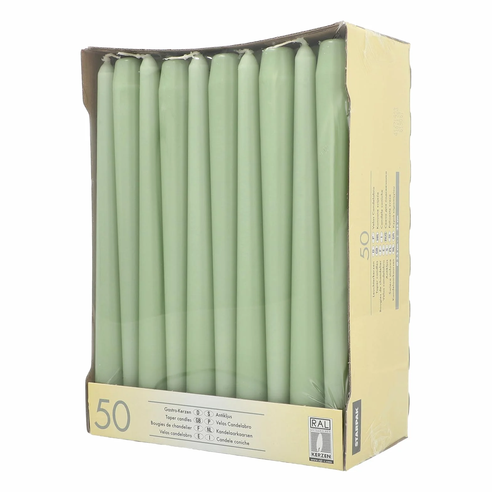 PAPSTAR 50 świec Ø 2,2 cm 25 cm jadeitowa zieleń