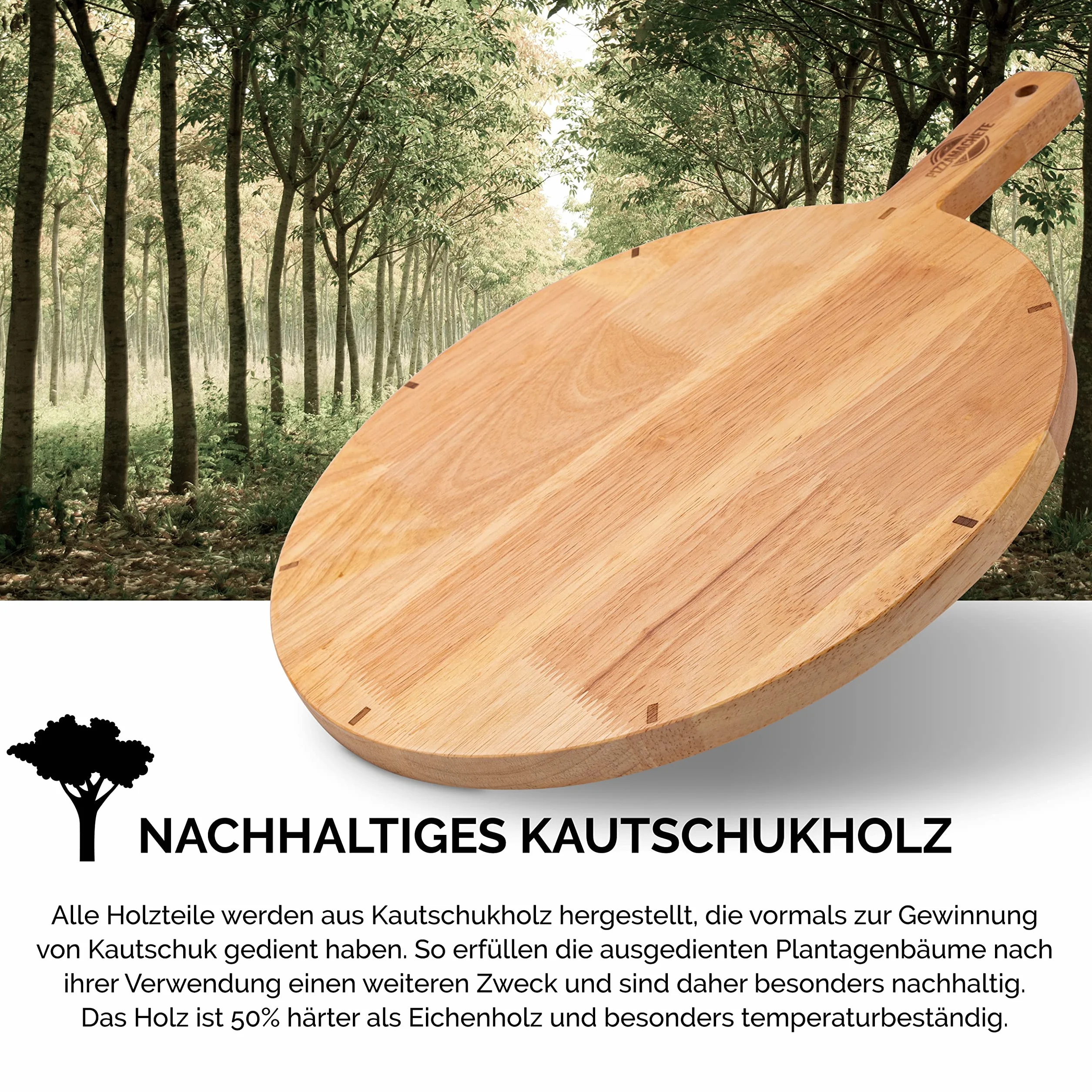 PIZZAMACHETE Deska do pizzy drewniana 30,5 cm Zestaw 2 szt