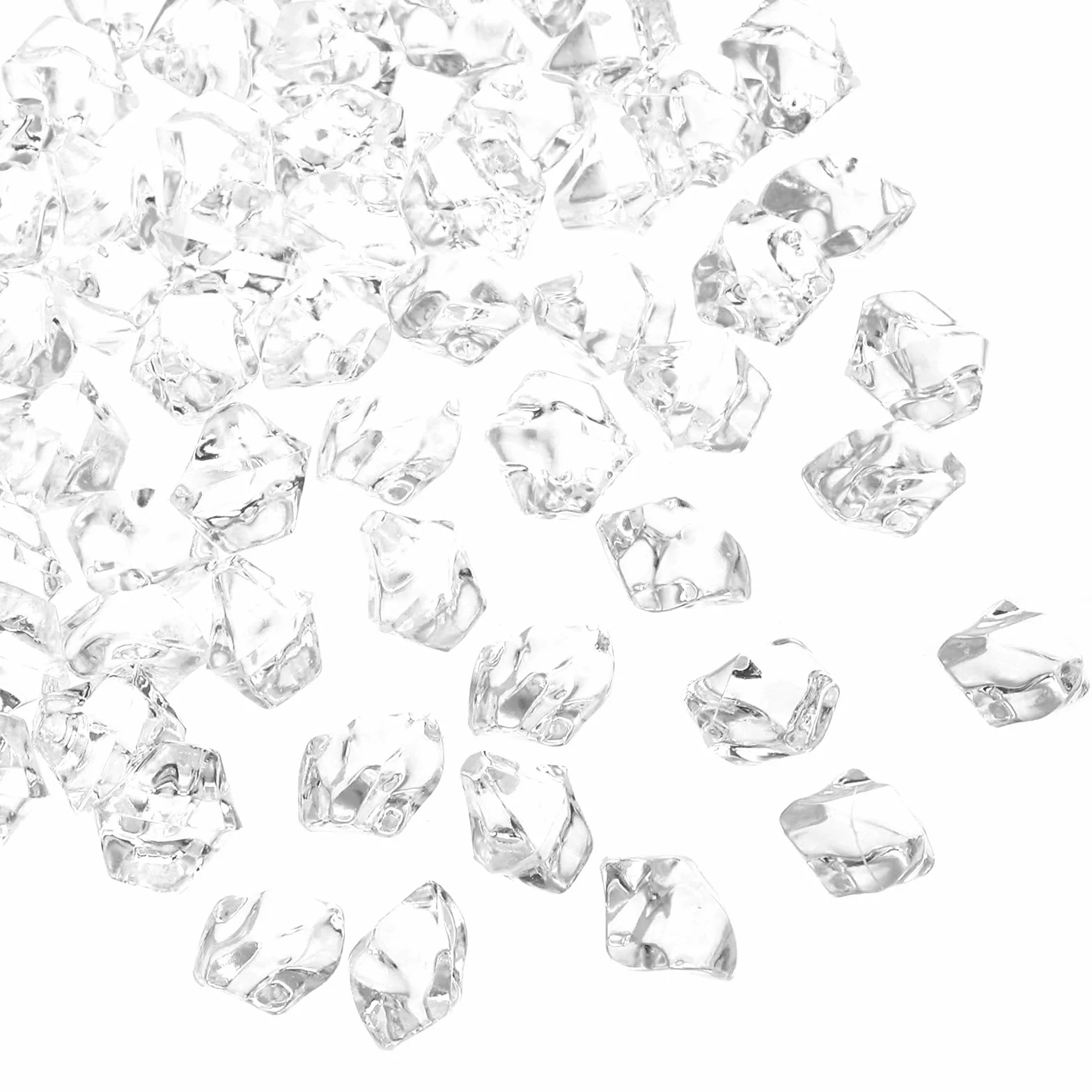 QUARKZMAN 2500 sztuk fałszywych kamieni lodowych, akrylowe, przezroczyste kryształki, błyszczące, kruszone lody, błyszczące diamenty do wypełniaczy wazonów