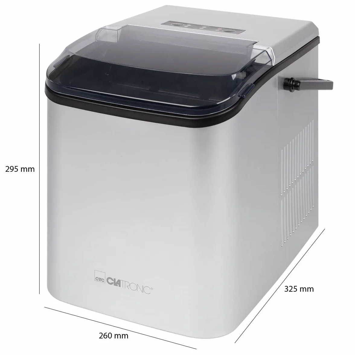 Clatronic EWB 3785 Machine à glaçon portable 12 kg/24h 105 W Noir Argent