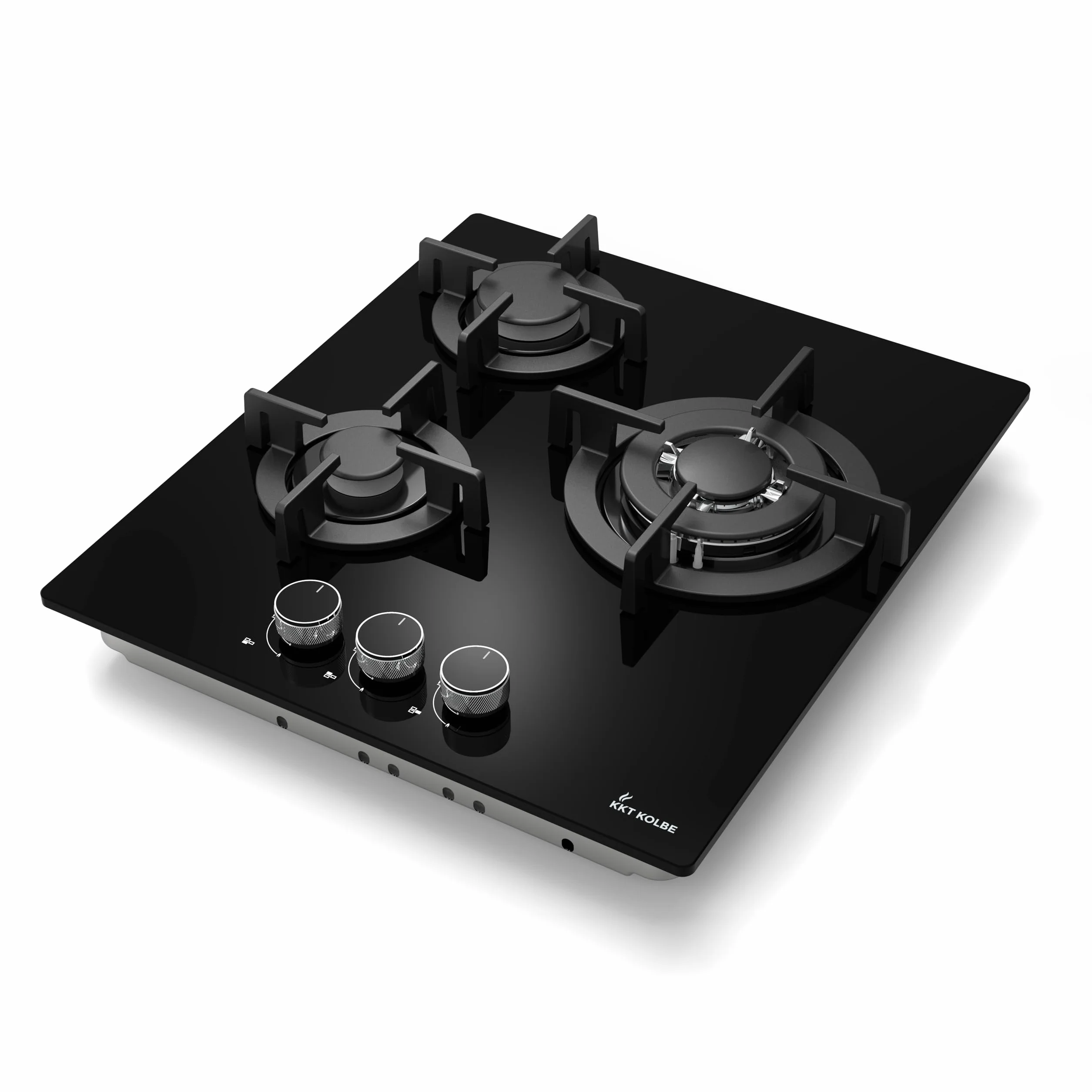 KKT KOLBE Płyta kuchenna gazowa 45 cm 6,2 kW 3 palniki Strefa Wok Bezramowa Żeliwne uchwyty