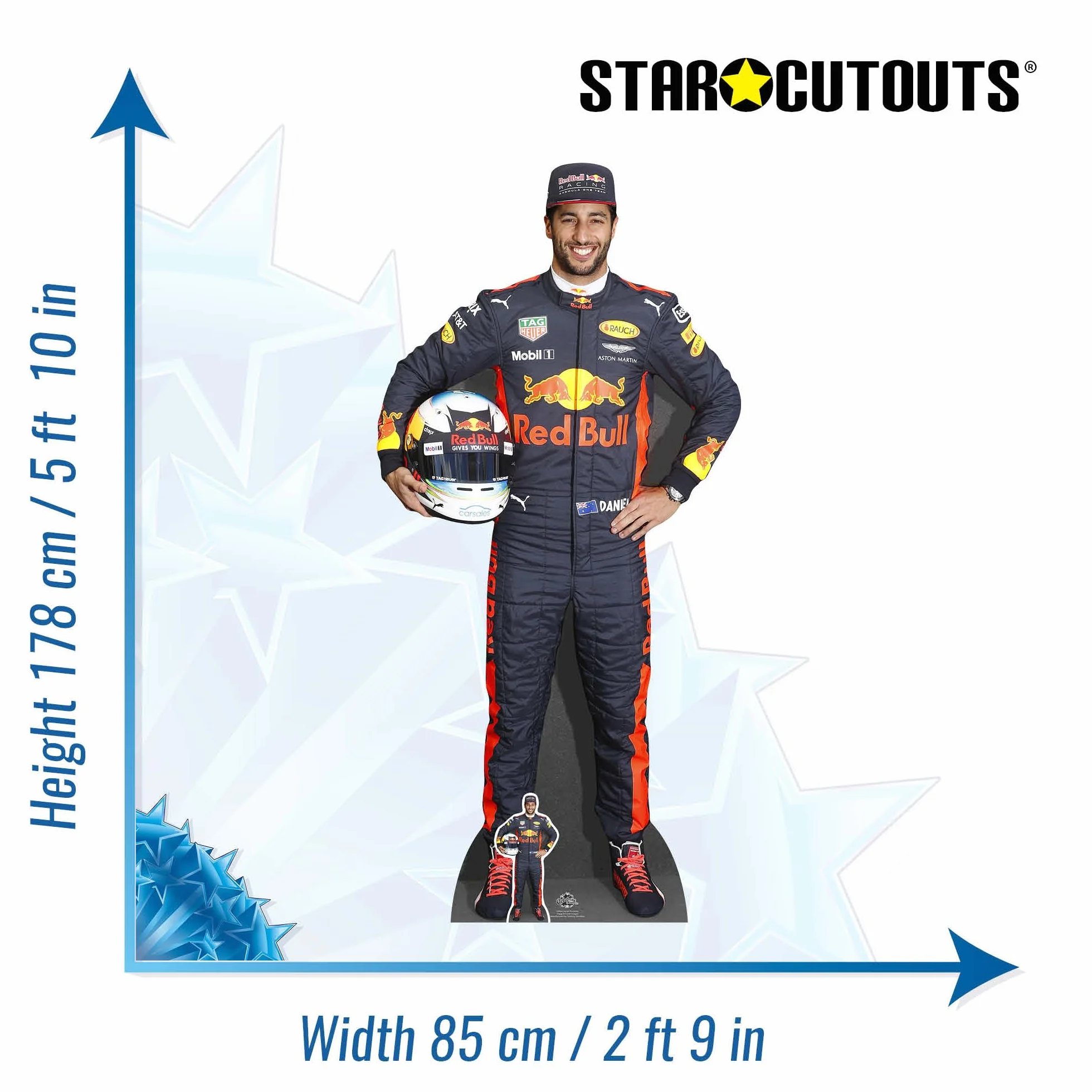 Star Cutouts Ltd CS664 Daniel Ricciardo, karton, wielokolorowy, 178 x 85 x 178 cm