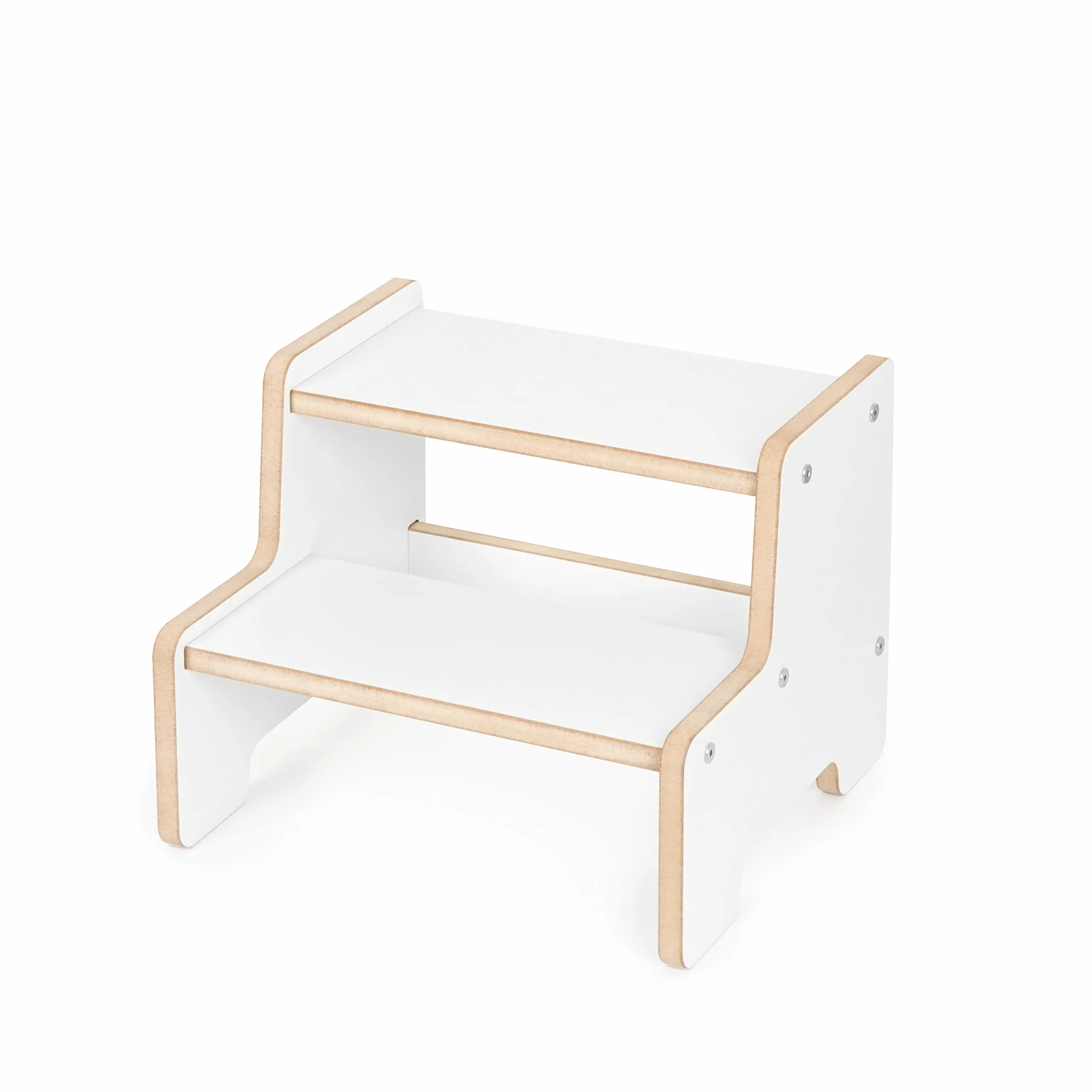 Montessori taboret do schodków dla dzieci, idealny do pokoju dziecięcego, łazienki, do kuchni, do 60 kg, 2 stopnie, kolor biały