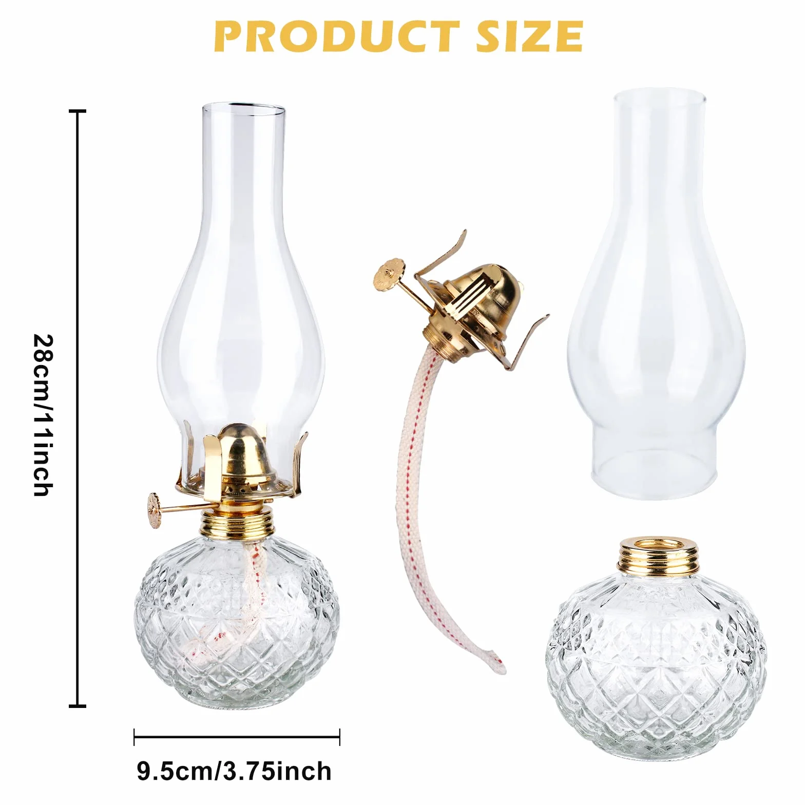 Vegena lampa naftowa do wnętrz - retro nostalgia, przezroczysta, regulowana jasność, wiatroszczelna, dekoracyjna lampa olejowa do salonu, jadalni, do użytku awaryjnego