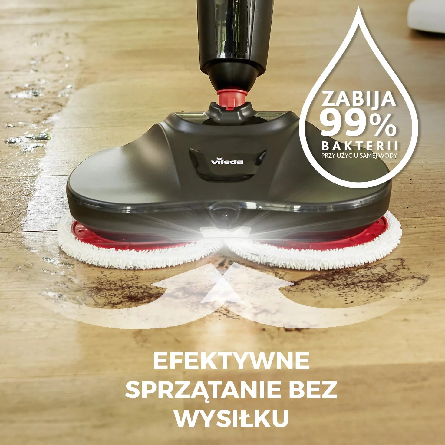 Vileda Looper mop elektryczny bezprzewodowy ze spryskiwaczem do mycia podłóg