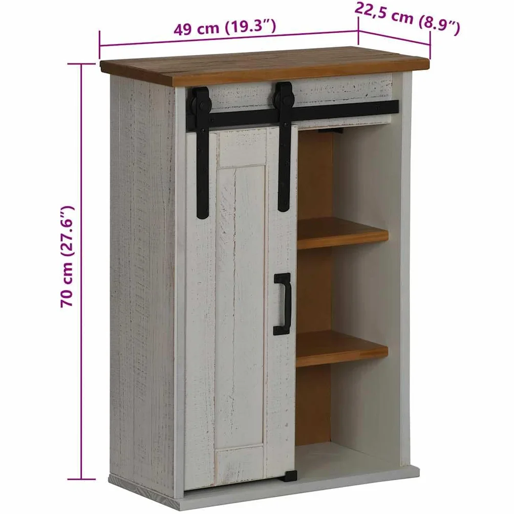 vidaXL Szafka wisząca HALDEN z drzwiami przesuwnymi Biała 49x22,5x70cm, szafka, szafka ścienna, wisząca szafka do przechowywania