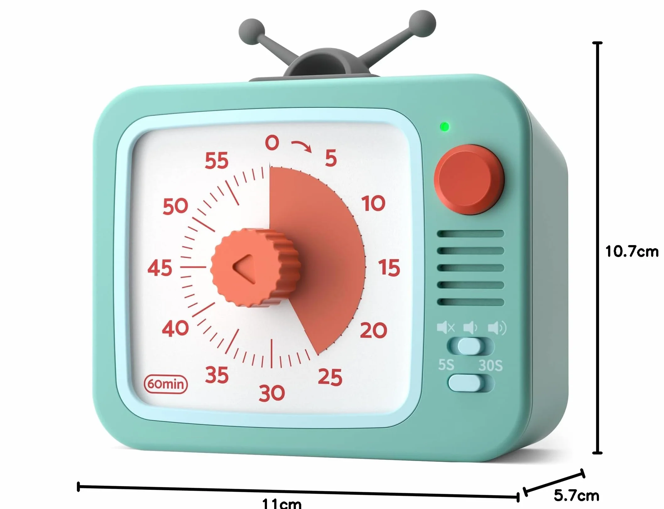 LIORQUE Wizualny timer dla dzieci, uroczy kreskówkowy design, 60-minutowy wizualny minutnik, odliczanie z cichą pracą, narzędzia do zarządzania czasem dla dzieci, do klasy, nauczania, gotowania