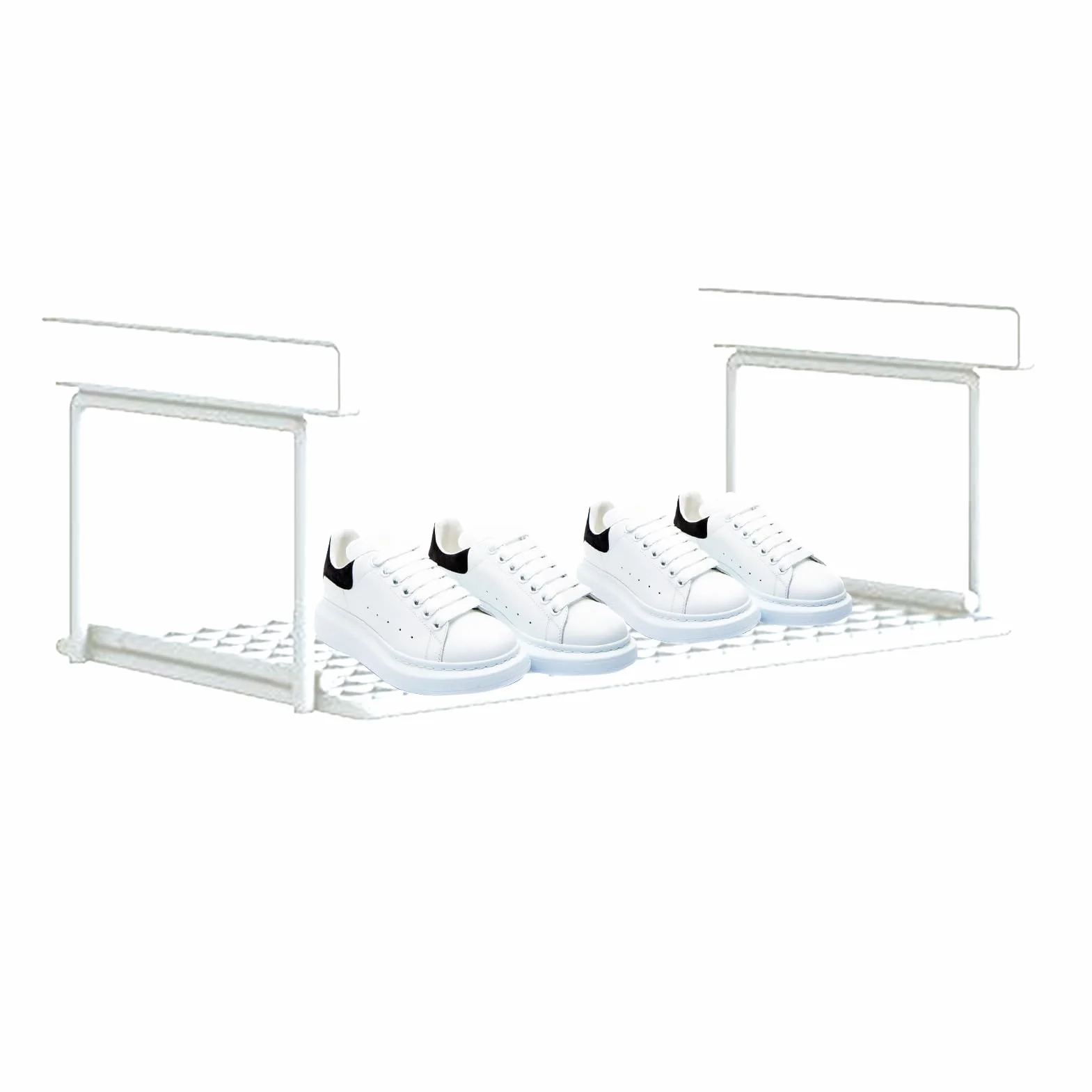 Generisch Kosz wiszący pod półką z metalu 32/39/52 cm, organizer do szafek kuchennych, szafek na buty i szafek na ubrania (czarny/biały)