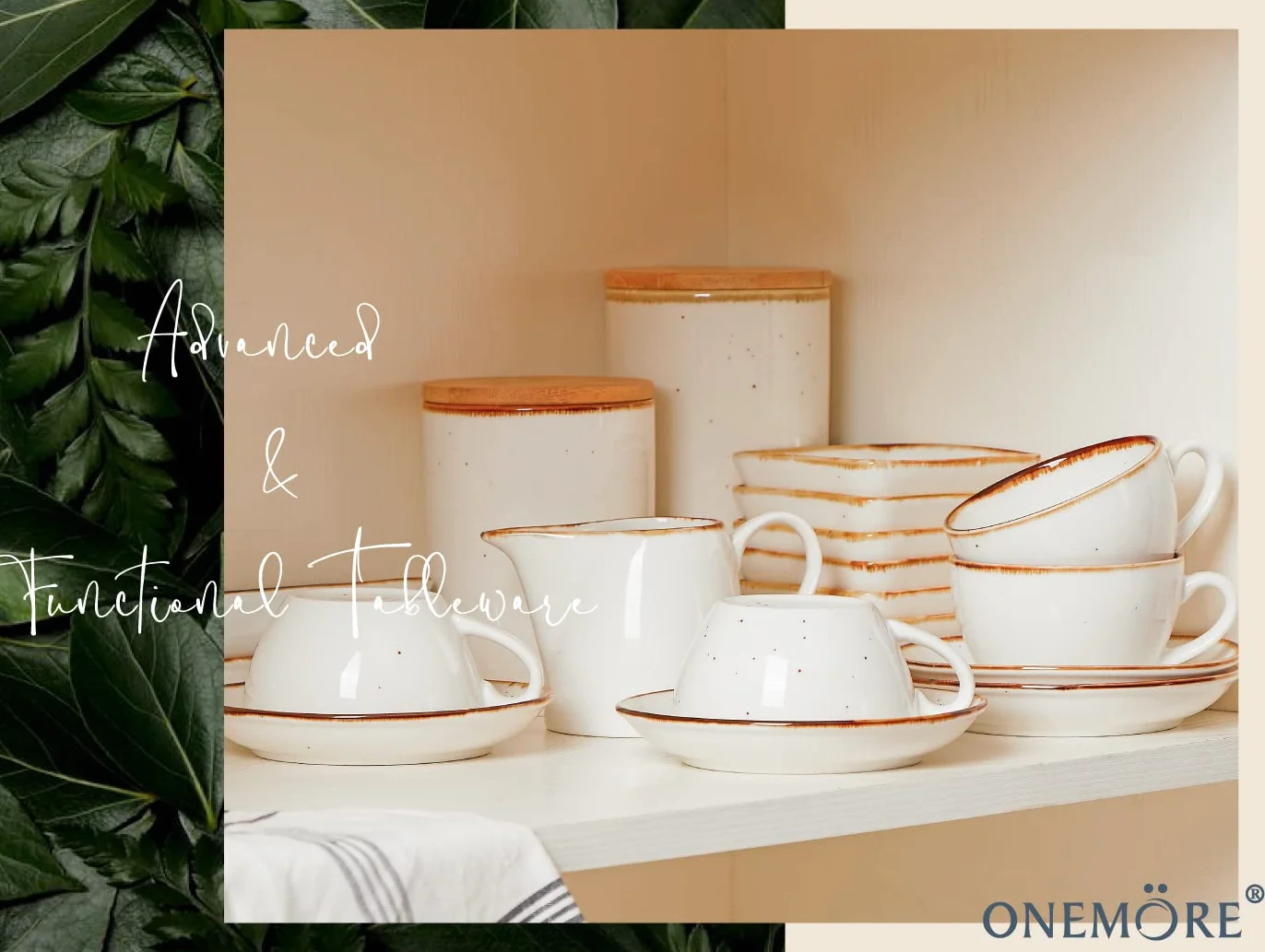 ONEMORE Zestaw porcelanowych filiżanek do cappuccino 4 sztuki, 190 ml filiżanki do espresso, zestaw filiżanki i spodka do cappuccino, espresso, kawy, odporny na mikrowfalę i zmywarkę, styl rustykalny