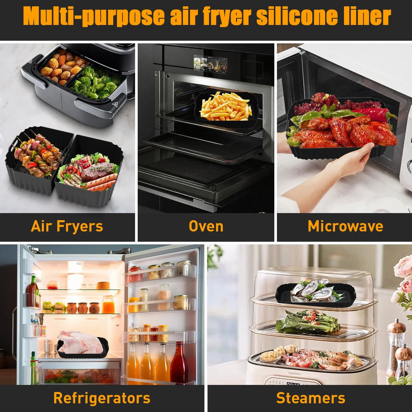 Silikonowa forma Air Fryer, akcesoria Air Fryer do Philips Airfryer 7,1L NA154/00, 3 formy silikonowe akcesoria 1 × 7,1 l/2 × 3,55 l, podwójna strefa Philips Air Fryer akcesoria wielokrotnego użytku