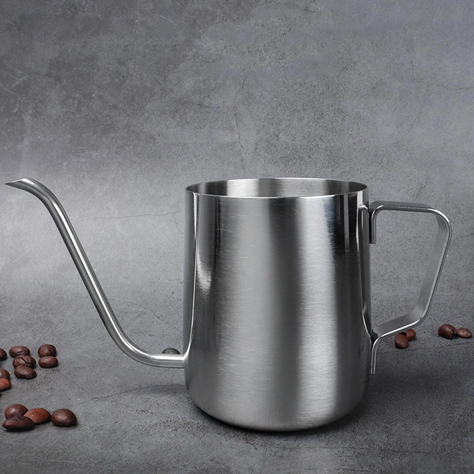Czajnik do parzenia kawy, 350 ml ze stali nierdzewnej z gęsią szyjką, długi wylew do kawy i herbaty, wiszące ucho, podróżny French Press