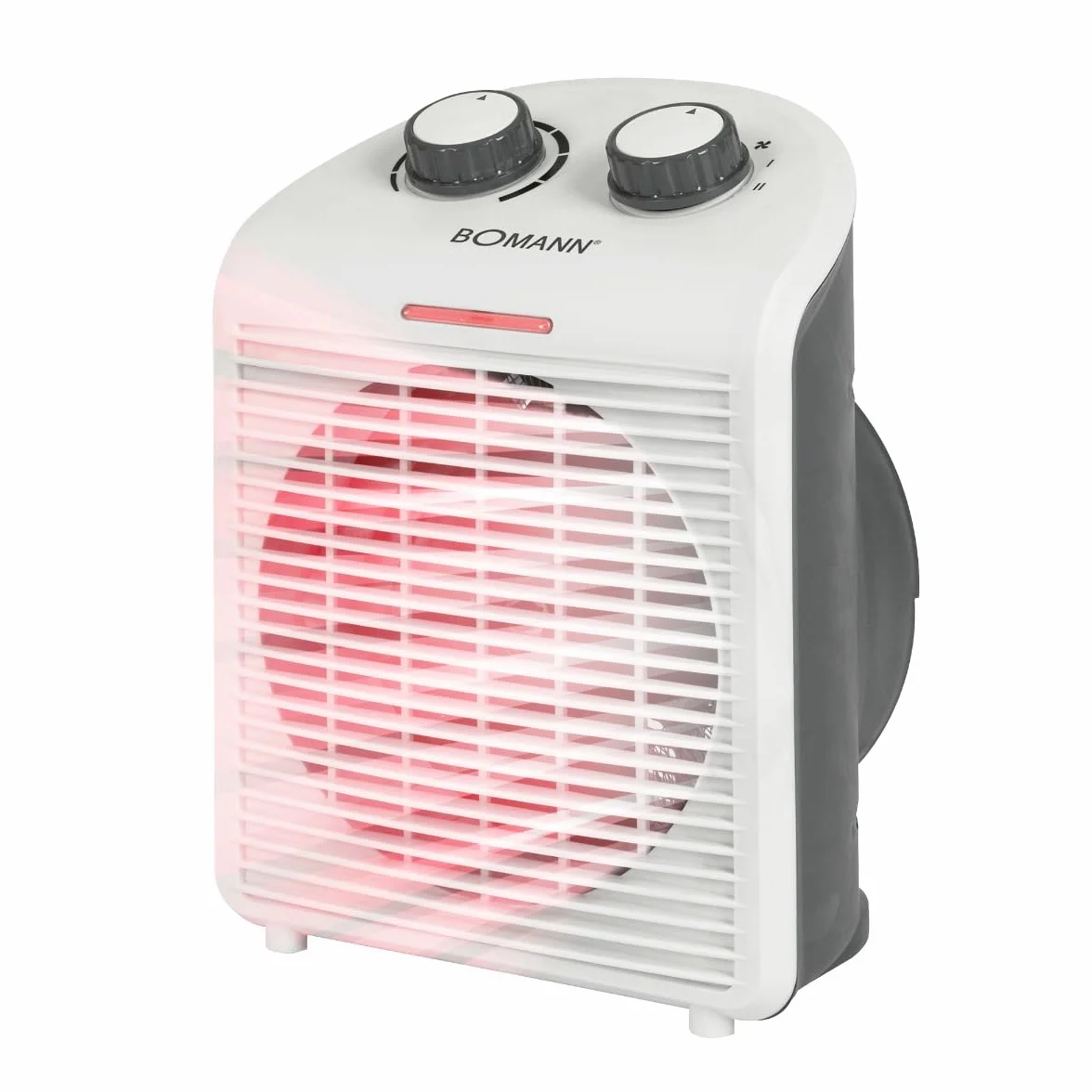Bomann Termowentylator - Nagrzewnica elektryczna - Nagrzewnica - Przenośna i kompaktowa nagrzewnica 2 poziomy ogrzewania (1000/2000 W) Biały/HL 660401 CB BOMANN