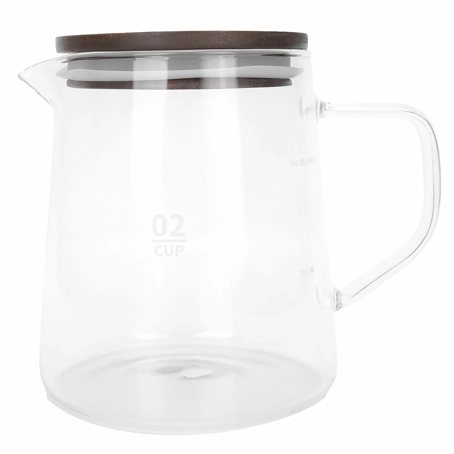 Fafeicy Szklana Karafka do Kawy z pokrywką, Uchwyt Termoizolacyjny Dwuwarstwowa Konstrukcja Przezroczysty Dzbanek do Kawy na Sok, herbatę, Mleko 300 Ml 500 Ml (500ML)