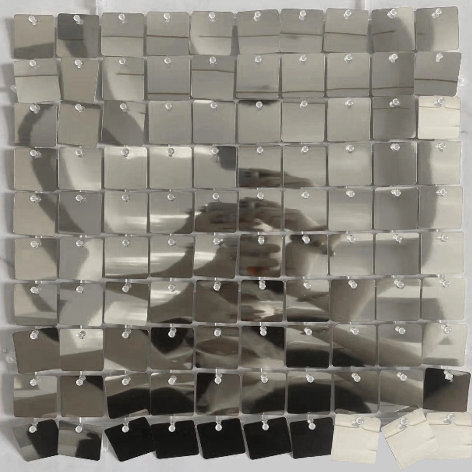 Silver Shimmer Wall Backdrop 24 szt. cekinowych tablic ściennych dekoracja na ślub