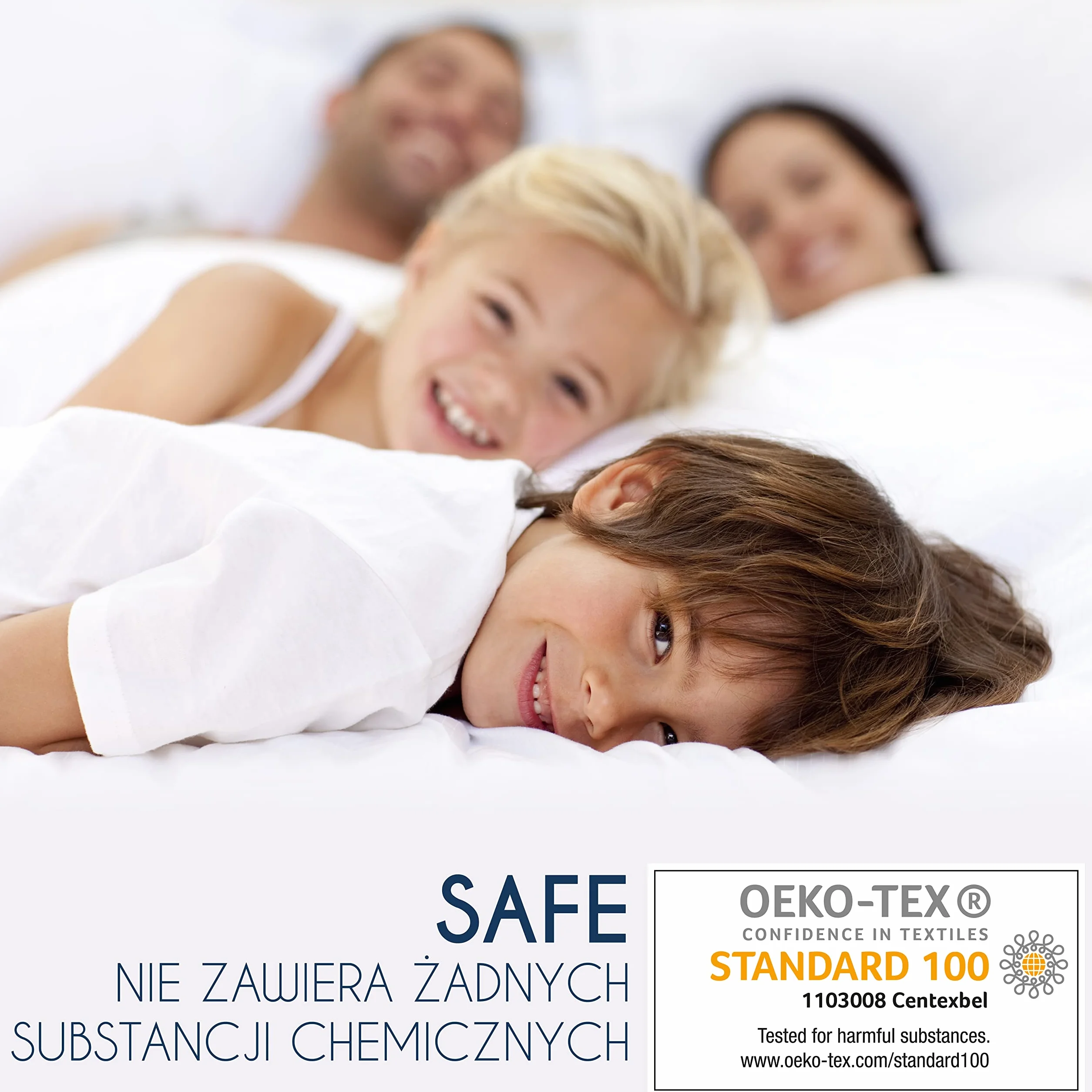 Dreamzie Wodoodporna osłona na materac z 4 elastycznymi kątami - Dla Materaca 100 x 200 cm - Wyprodukowano w UE - certyfikat OEKO-TEX®