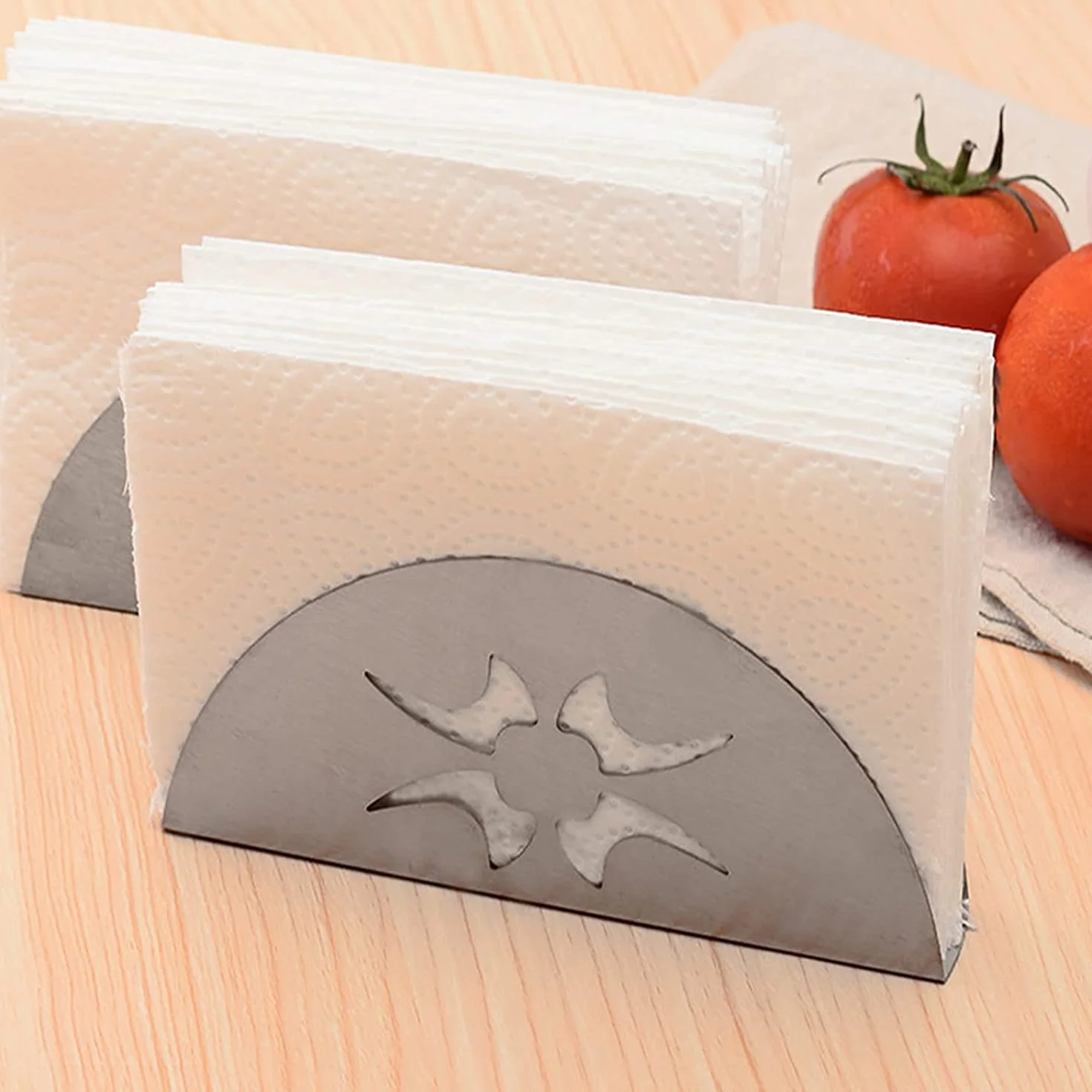 2 sztuki uchwytów na serwetki, stal nierdzewna, metalowy uchwyt na papier stołowy, serwetki, do restauracji, kawiarni, hotelu, stołu, blatu kuchennego, 2 sztuki