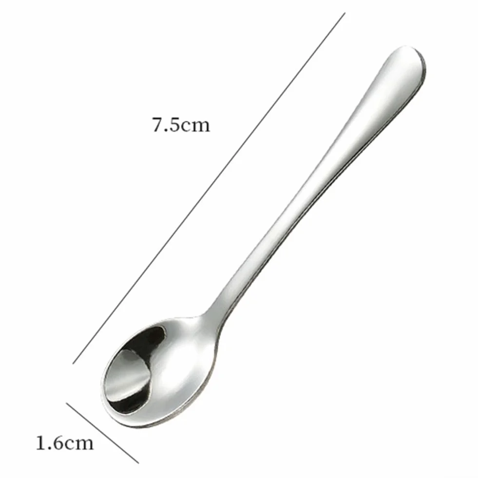 Gdfnmogo Mini łyżki ze stali nierdzewnej do słoików na przyprawy, sól, cukier, pieprz, miód, mała okrągła miarka 6 cm, metalowe narzędzia kuchenne 304, srebrne (srebrne)