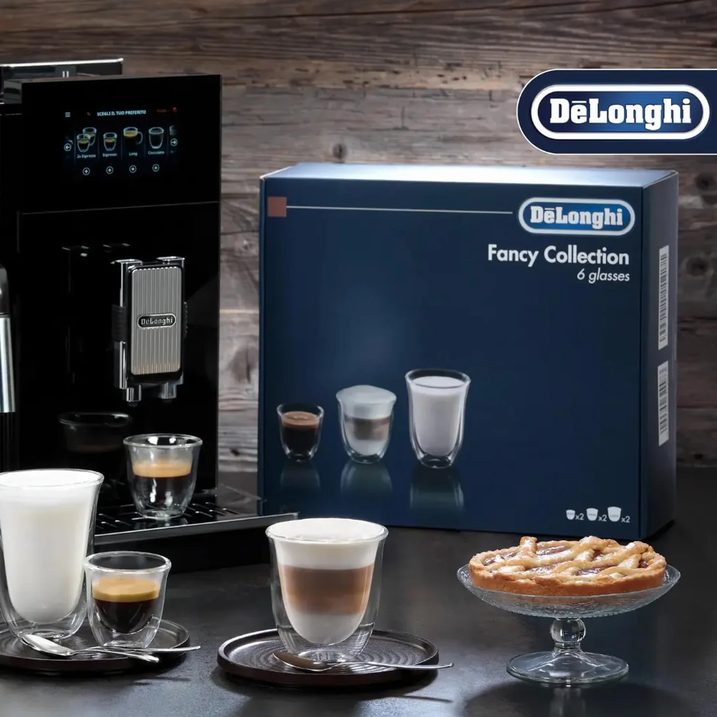 De'Longhi 5513296671 Szklanki, Przezroczysty, 60/90/220ml