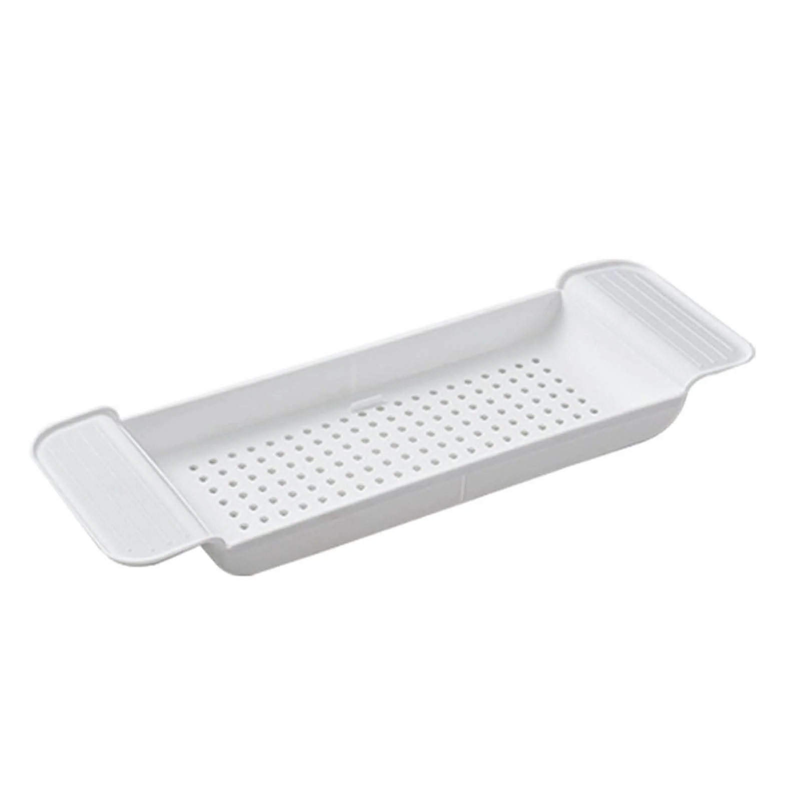Rozkładana Plastikowa Taca na wannę, Stabilne Miejsce do Przechowywania pod Prysznic, Ręczników, Szklanek, Kwiatów do Kąpieli w łazience (WHITE)