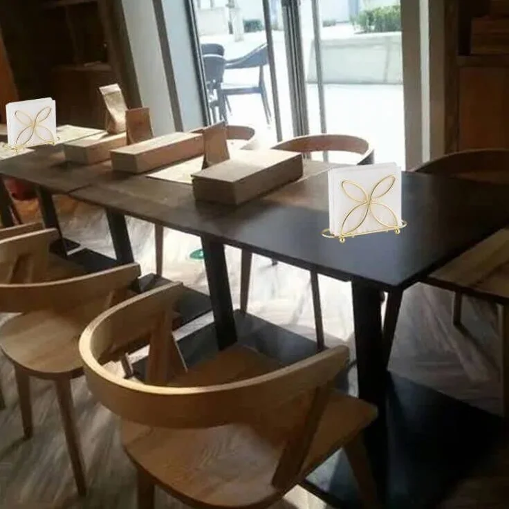 Uchwyt na serwetki, stojak na serwetki ze stali nierdzewnej, na stół, metalowy uchwyt na serwetki, organizer na serwetki, zestaw 2 szt., złoty