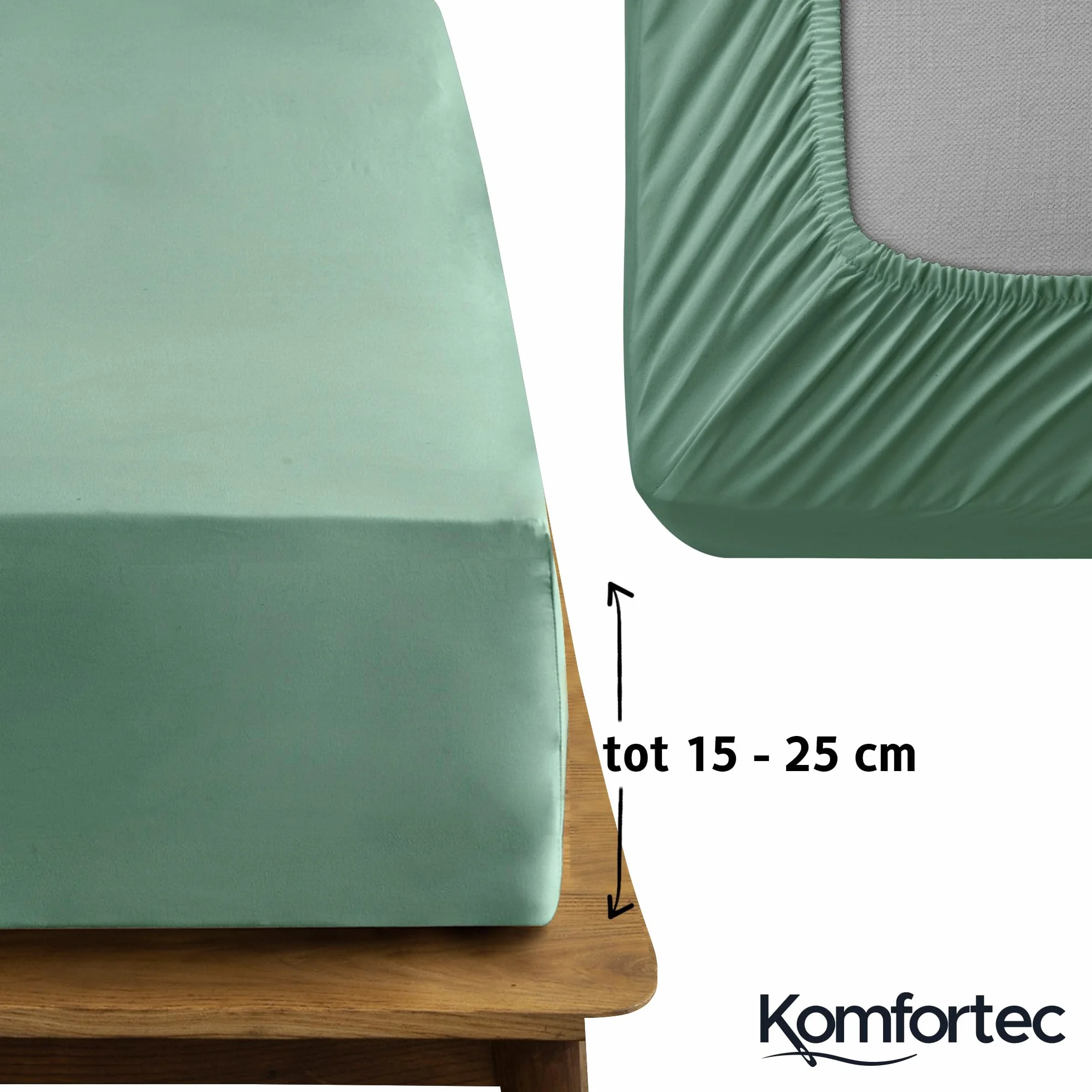 Komfortec Prześcieradło z gumką z dżerseju, 100% bawełny, 160 x 200 cm, 135 g/m², miękkie, oddychające i przyjazne dla skóry, z gumką dookoła – certyfikat Oeko-Tex – do treningu bokserskiego, toppera