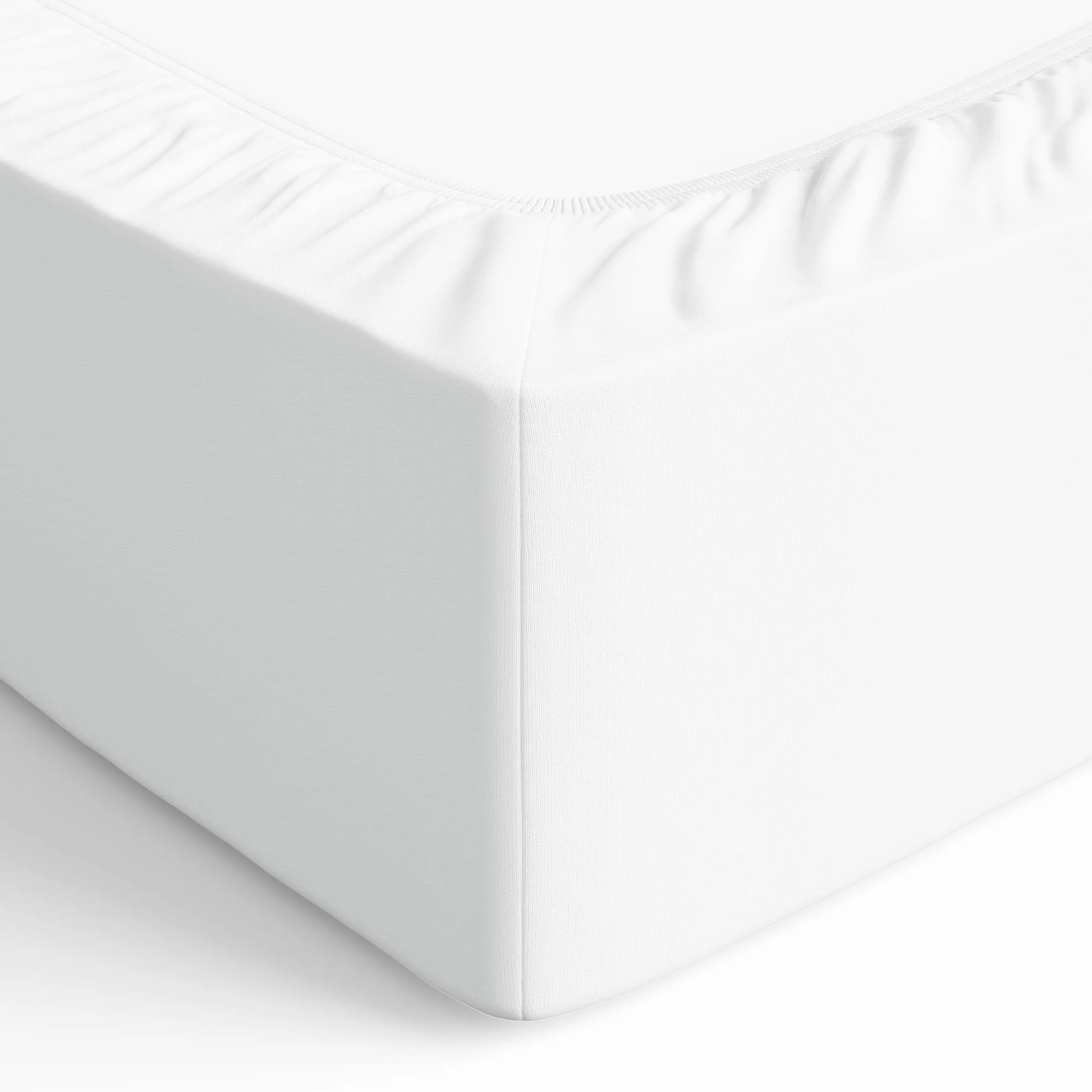Amazon Basics Dopasowane prześcieradło z gumką, z dżerseju, białe, 120 x 200 cm