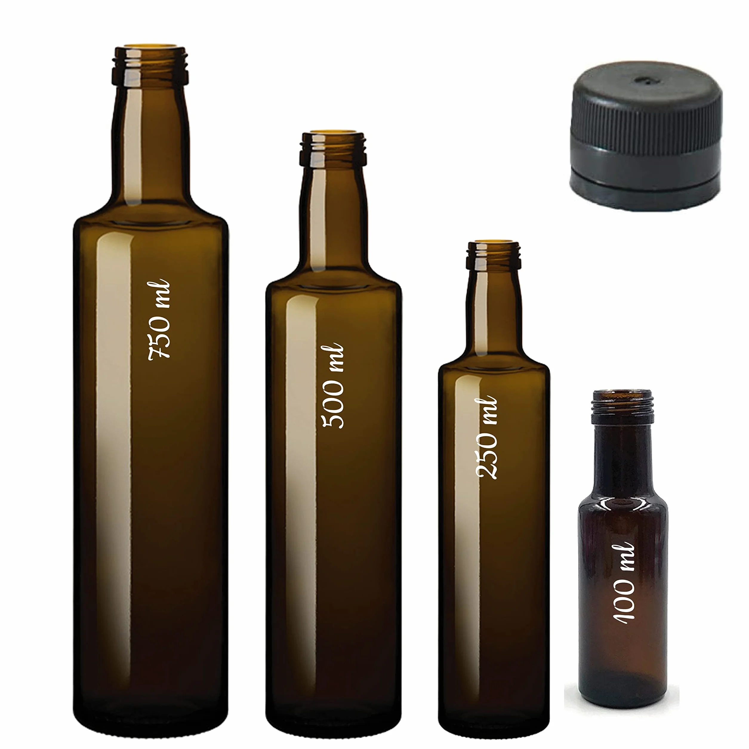 ESENCIA ANDALUSI Puste butelki, butelka wina butelka na alkohol butelka oleju butelka piwa, szkło, korek, szklana butelka. Butelka Butelka Butelka 750 ml, 500 ml, 250 ml i 100 ml (100 ml - 6 sztuk)