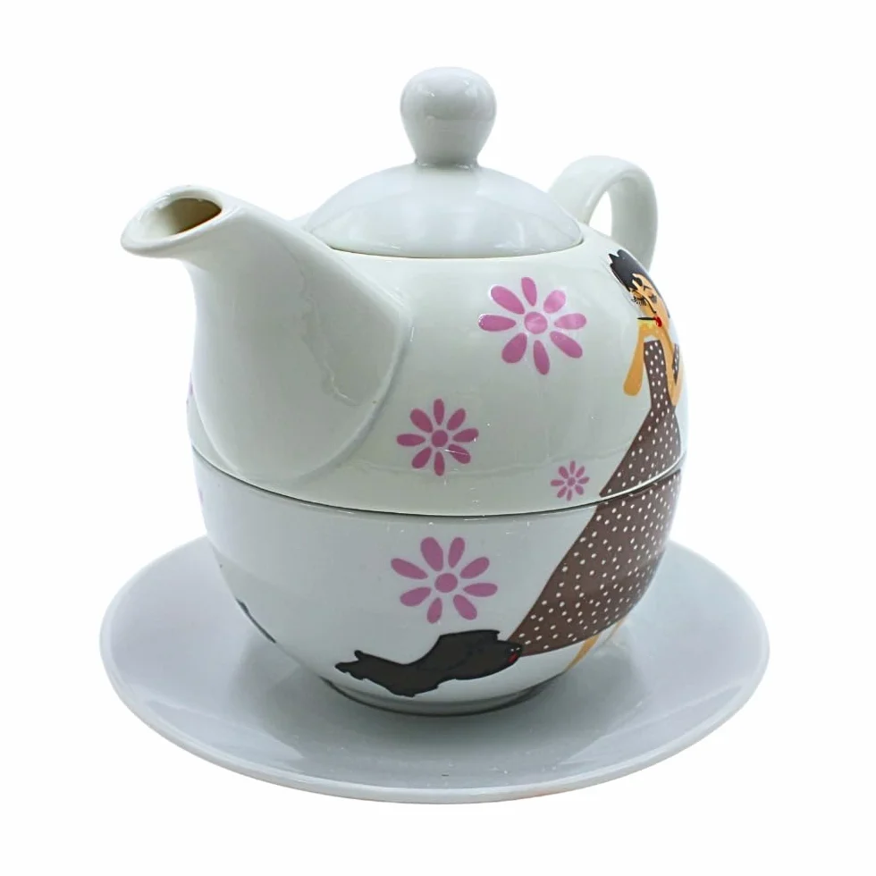 Porcelanowy dzbanek, dzbanek do herbaty, zestaw Tea for one, dzbanek do serwowania herbaty, retro dzbanek do herbaty, serwis do herbaty, filiżanka do herbaty z dzbankiem do herbaty, zestaw dzbanków do