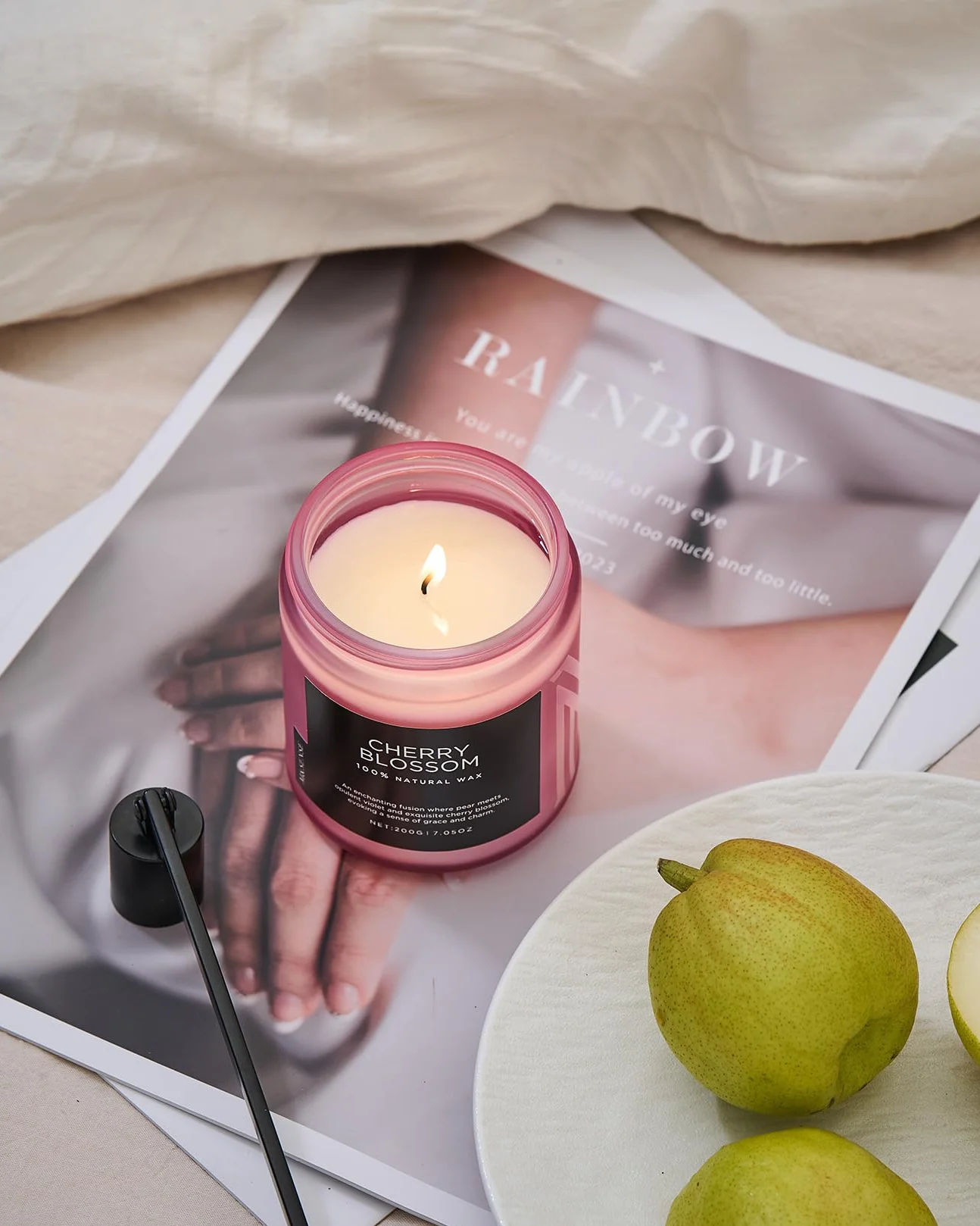M&SENSE Świeca Sojowa Kwiat Wiśni 200g 50h Aromaterapia