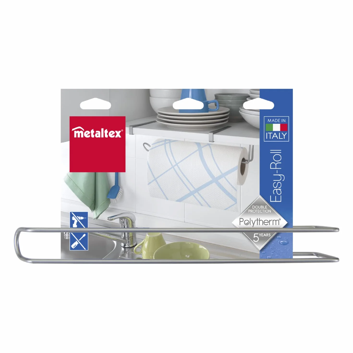 Metaltex Easy Roll Wkład Do Szafki Uchwyt na Ręczniki Kuchenne, Srebrny