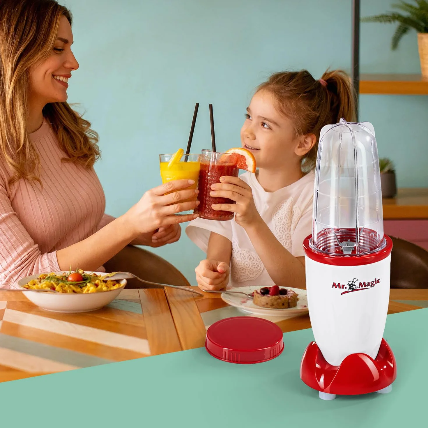 GOURMETmaxx Mr. Magic Blender do smoothie, 400 W, 8 funkcji, z pokrywką utrzymującą świeżość