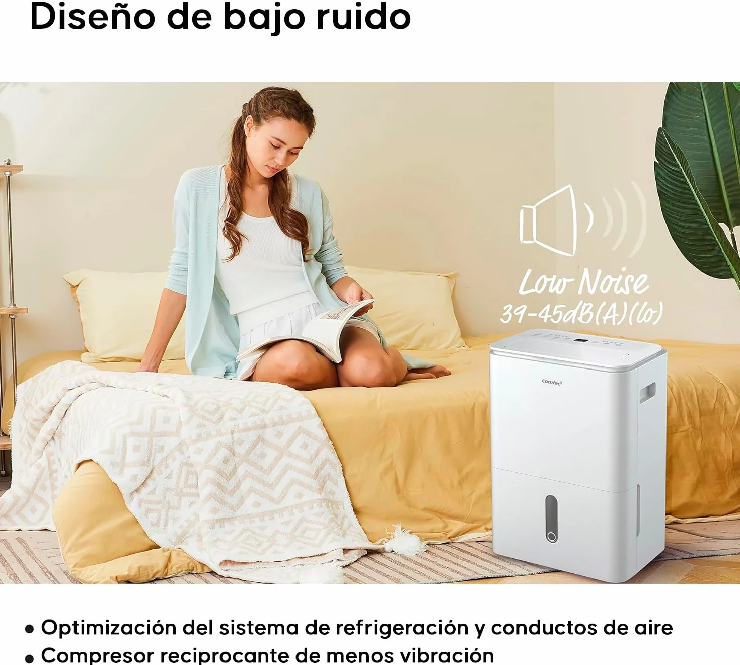 COMFEE Osuszacz powietrza Easy Dry 20 l/dzień, 4 tryby, nawilżacz powietrza podłączony, zbiornik 3 l, suszarka bębnowa, funkcja Swing, do pomieszczeń o powierzchni 40 ㎡/100 m³