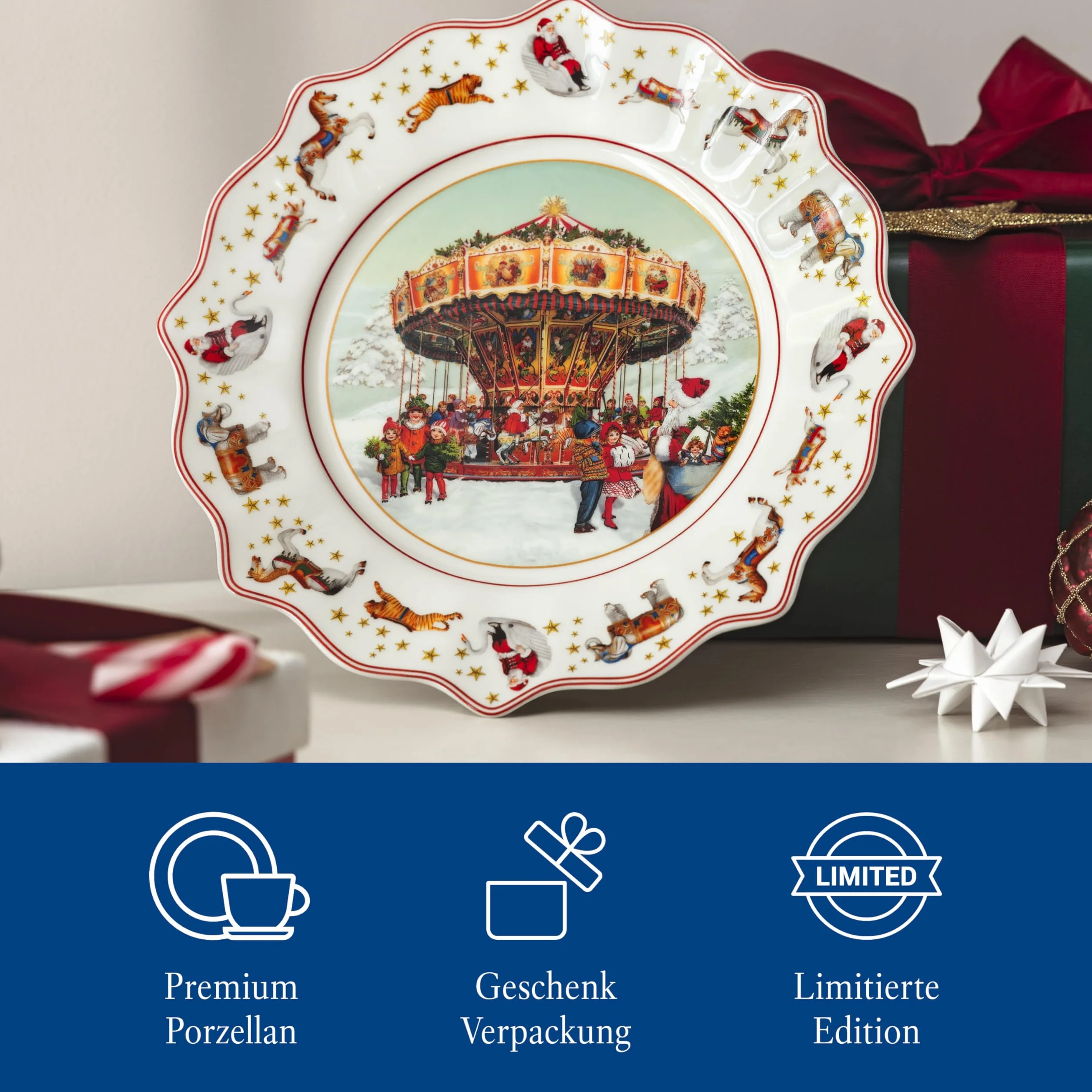 Villeroy & Boch – Annual Christmas Edition, talerz, edycja 2024, porcelana Premium, ekskluzywny przedmiot kolekcjonerski, 23,5 x 23,5 x 3 cm