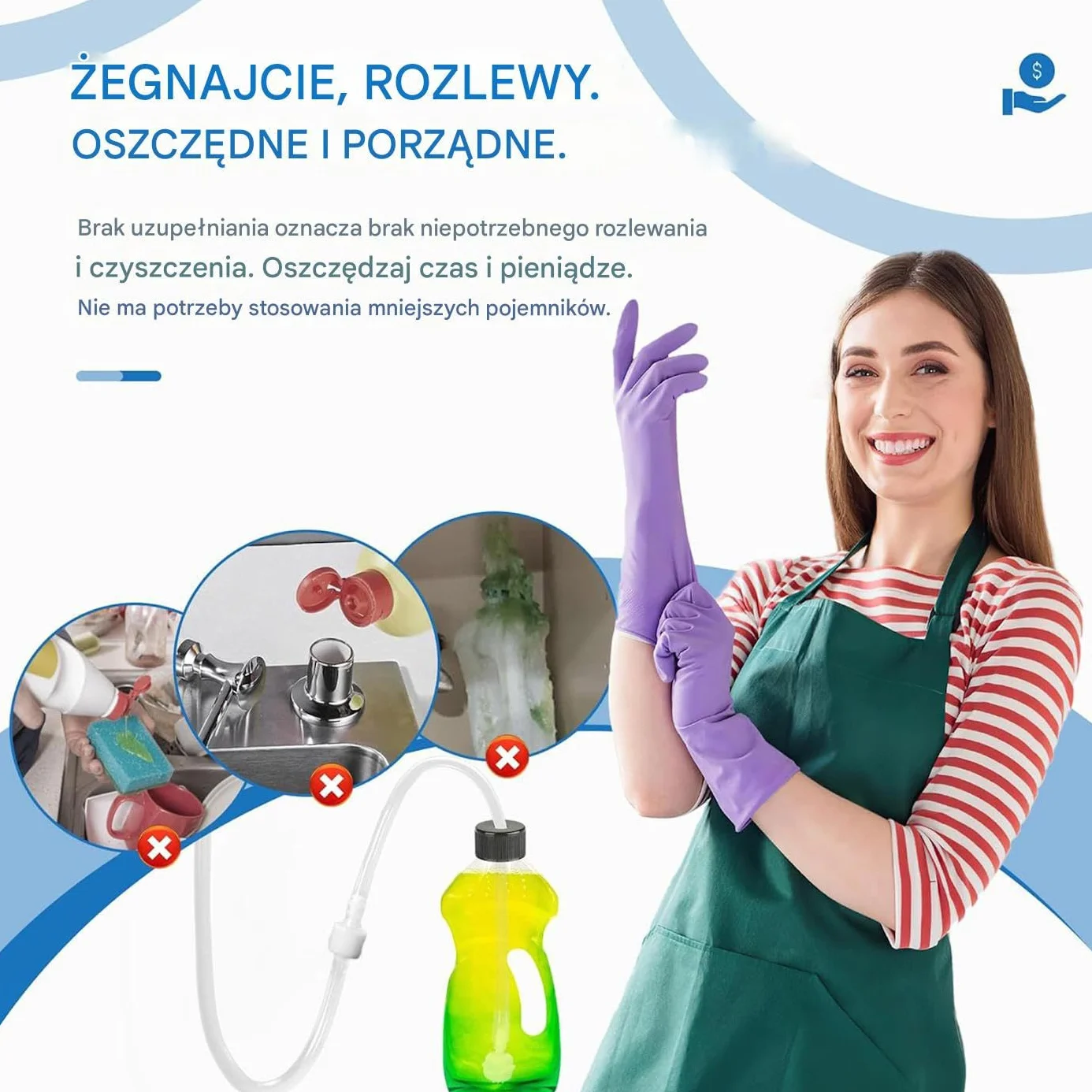 Sink Soaps Dispenser Tube Kit, Silicone Dish Soap Hose, Long Refill Extension Tube, Flexible Leak-Proof Connection, Easy Installation Design for Kitchen, Bathroom, Hotel Use