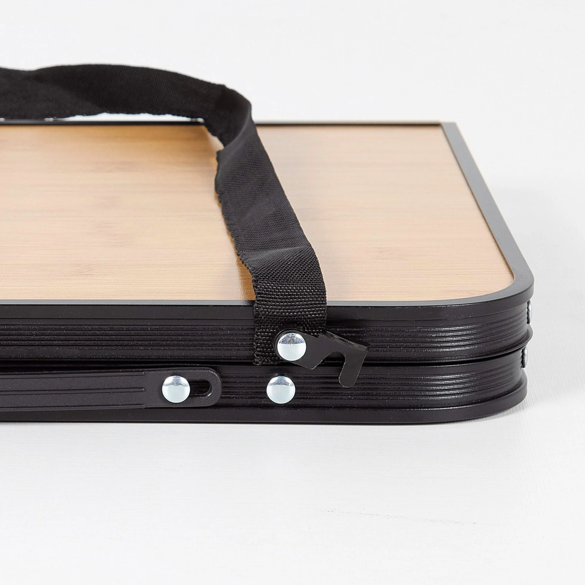 AKTIVE Stół składany bambusowy drewno aluminiowe