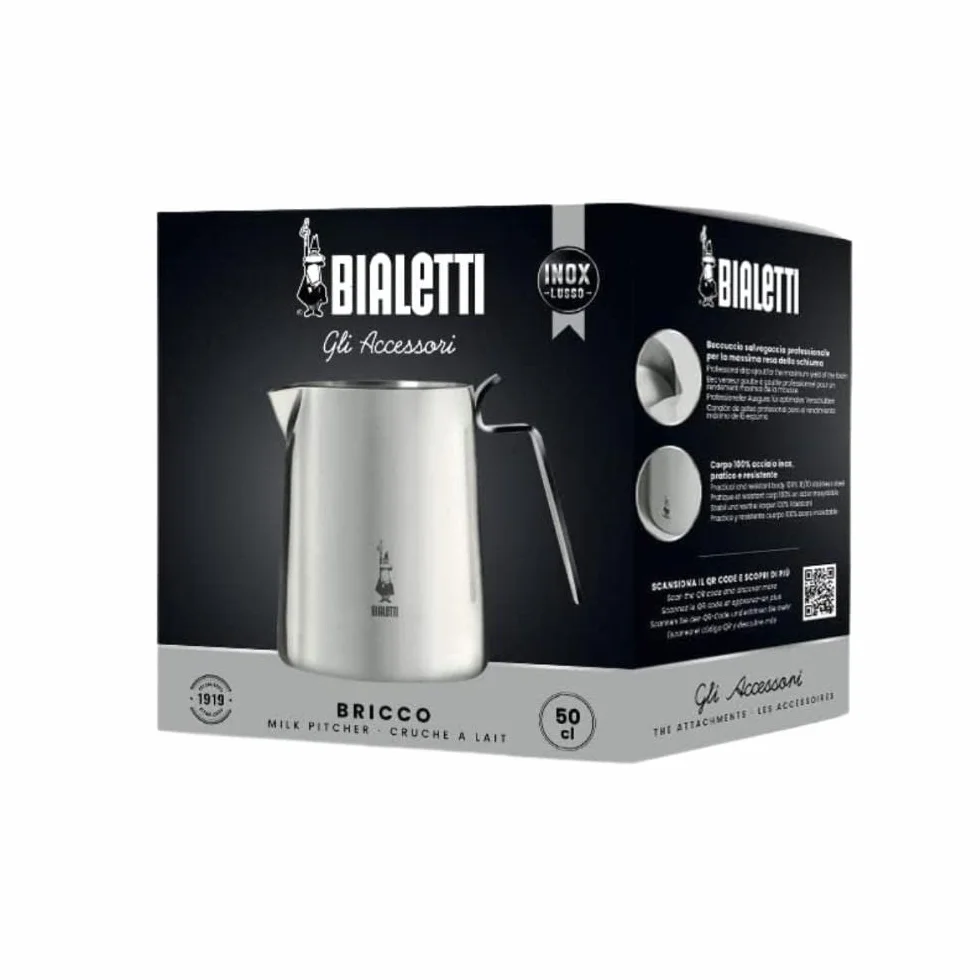 Bialetti 1807 dzbanek na mleko "Bricco" 50 ml, stal nierdzewna, srebrny, 30 x 20 x 15 cm