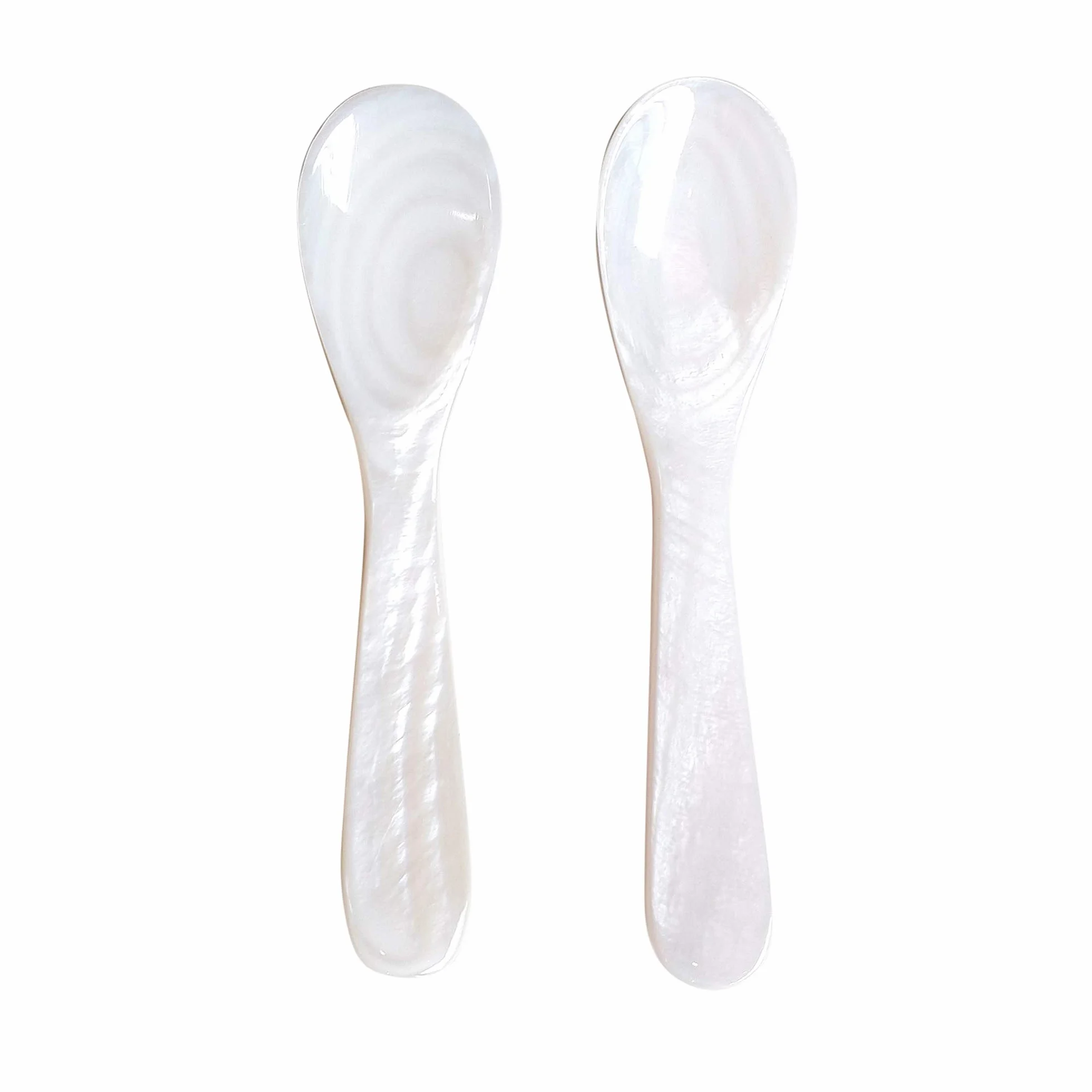 Marycrafts Zestaw 2 łyżek z masy perłowej łyżka do kawioru łyżki do jajek Caviar Spoons ręczne wykonanie