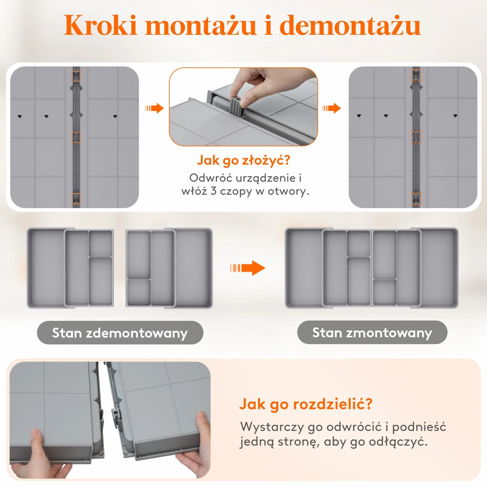 Lifewit Organizer do szuflad rozszerzalny 81 cm taca na sztućce plastikowa