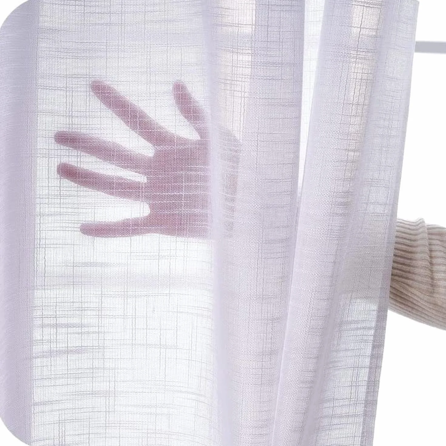 Topfinel Zasłony Półprzezroczyste Zasłony z Woalu z Oczkami Zasłona Biała Zasłony Salon Nowoczesny Len 200x250cm (szer. x wys.) 1 sztuka