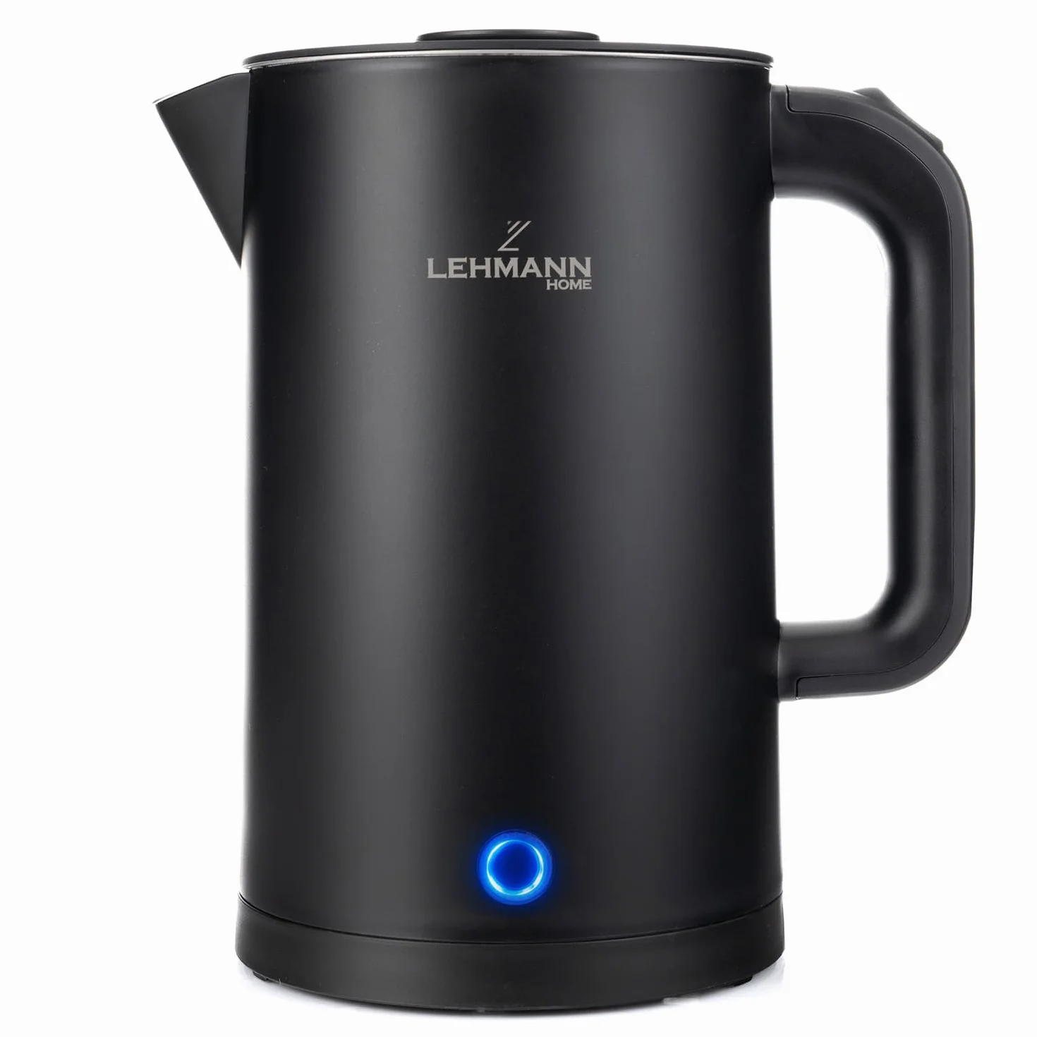 LEHMANN Czajnik elektryczny, 1,7 l, 2200 W, szybkie ogrzewanie, podwójna ścianka, stal nierdzewna, obrotowa podstawa o 360°, automatyczne wyłączanie, bez zawartości BPA-do herbaty, kawy, jedzenia dla