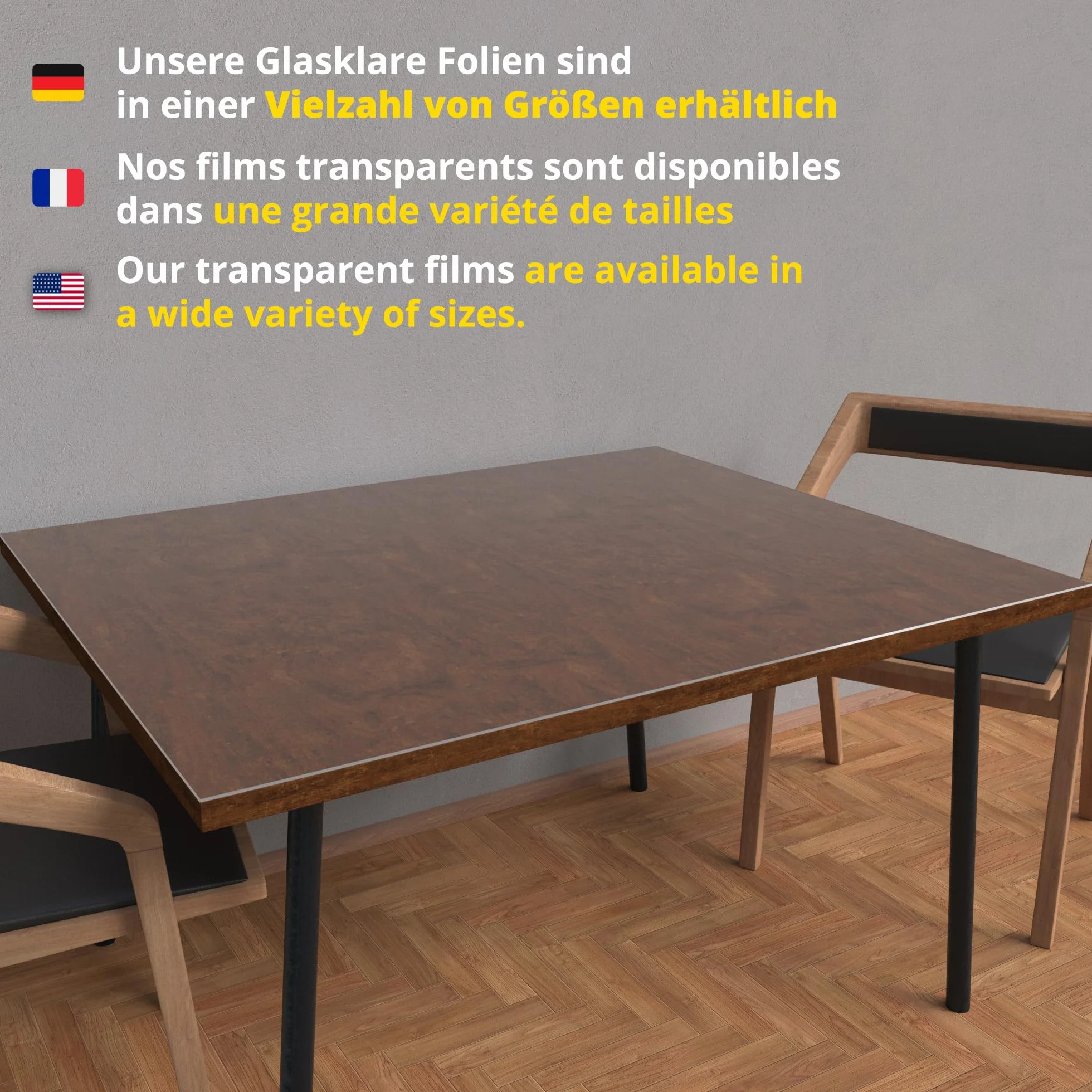 Folia Ochronna na Stół Przezroczysta 2mm Okrągła - Różne Rozmiary, Zmywalna Mata Stołowa Przezroczysta, Podkładka Na Biurko, Ochrona Stołu PVC z Fazowanymi Krawędziami