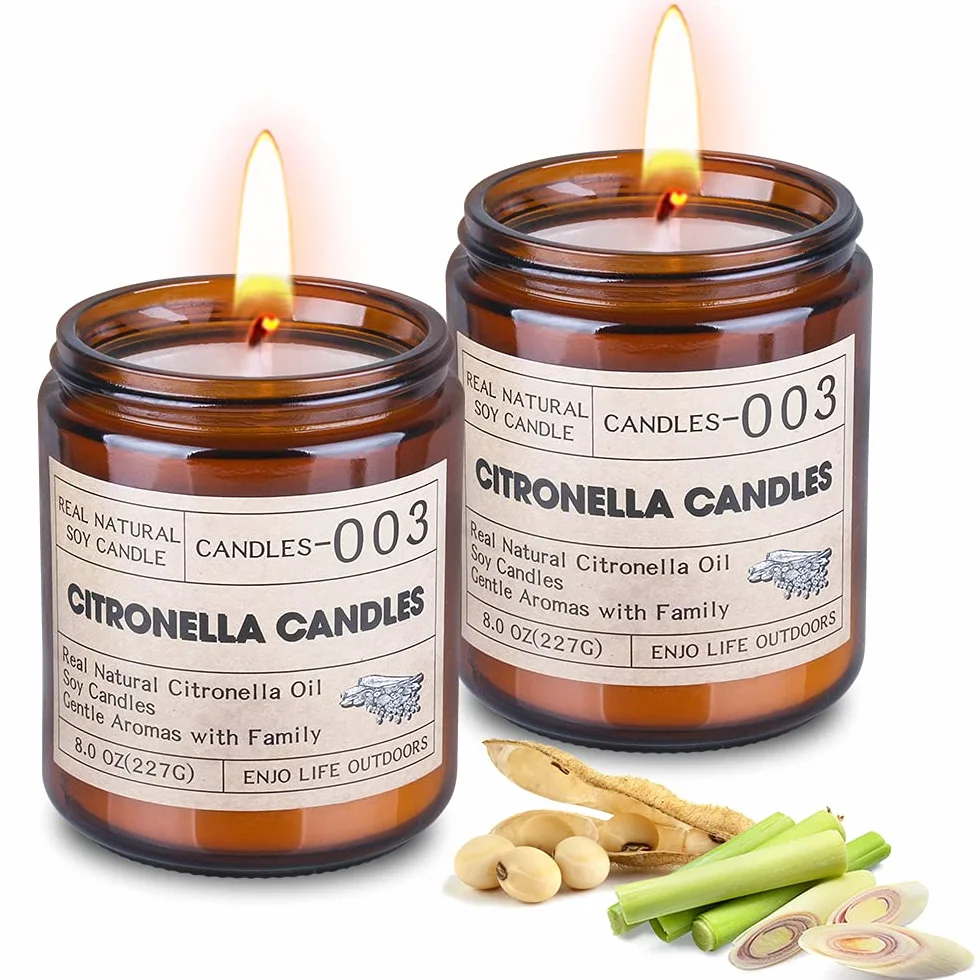 Supersun 240 godzin Citronella duża świeca na zewnątrz wosk sojowy Citronella świece do ogrodu, na taras
