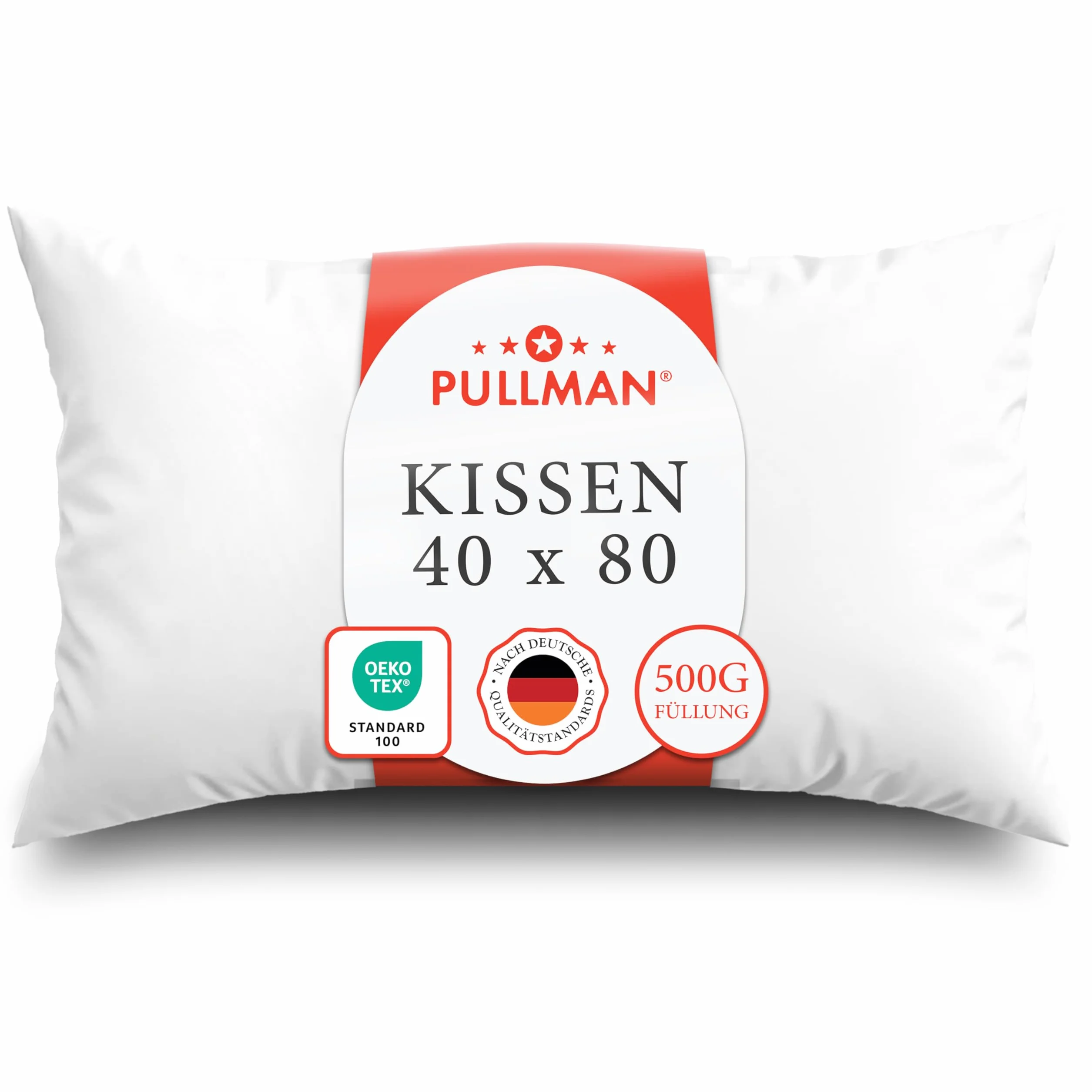 Pullman Poduszka na ból karku, jakość hotelowa, z mikrofibry, wygodna dla alergików, poduszka do spania z wypełnieniem 500 g, certyfikat Oeko-Tex, 40 x 80 cm