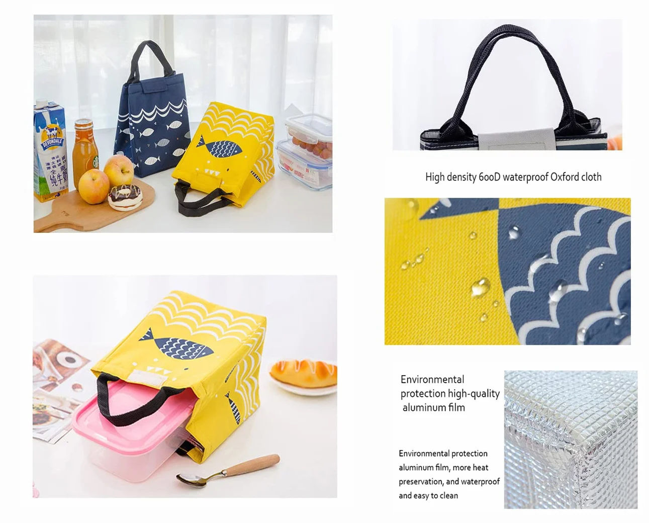 Cool Bag izolowana torba na lunch wodoszczelna składana duża pojemność