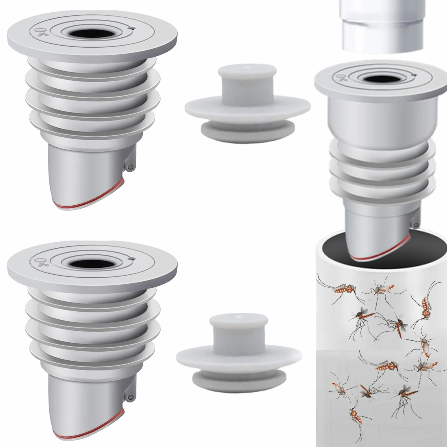 Uszczelka do węża odpływowego pralki, 2 szt., 35-40 mm, uszczelka do rury odpływowej, szara uszczelka do rur pralki z pokrywką, korek odpływowy do łazienki do kuchni, 2 szt