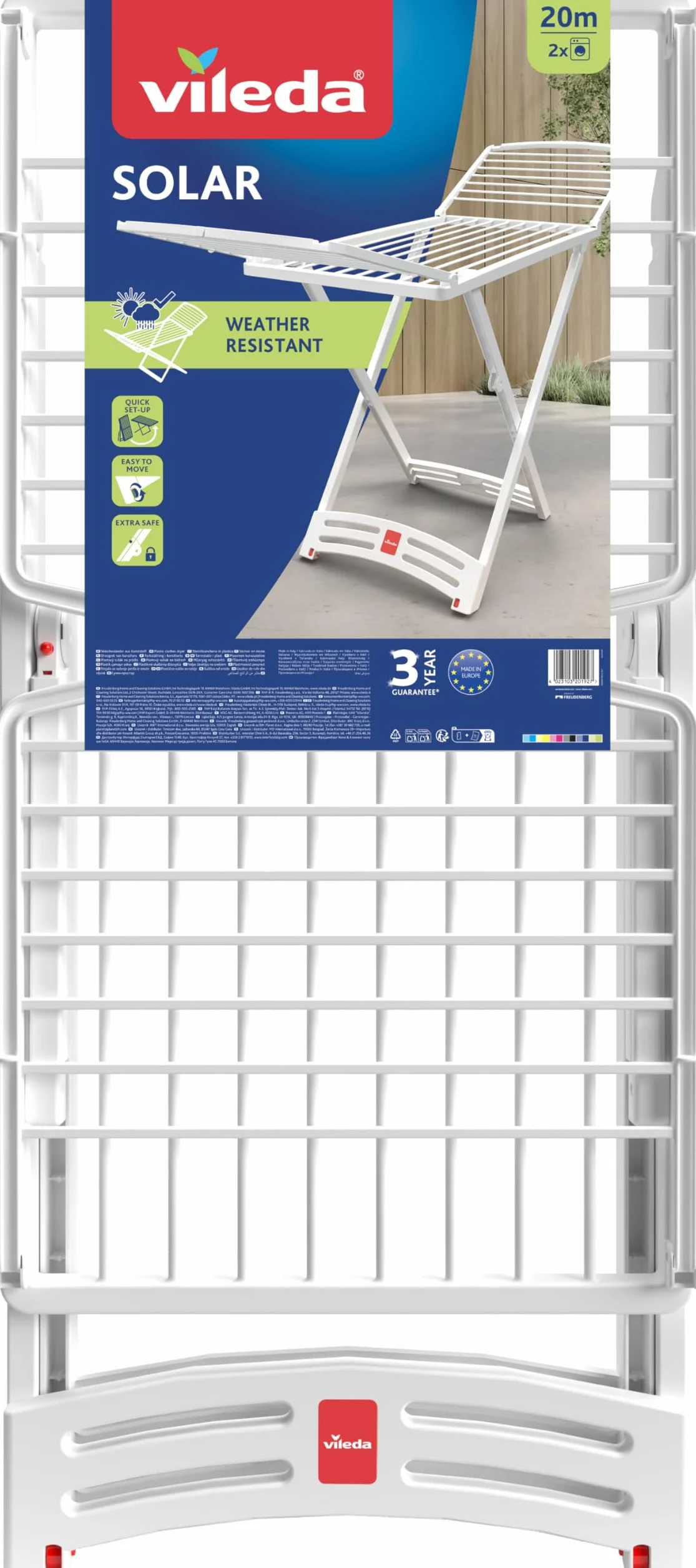 Vileda Solar Suszarka Tworzywo Sztuczne Biały 55 x 18 x 126 cm
