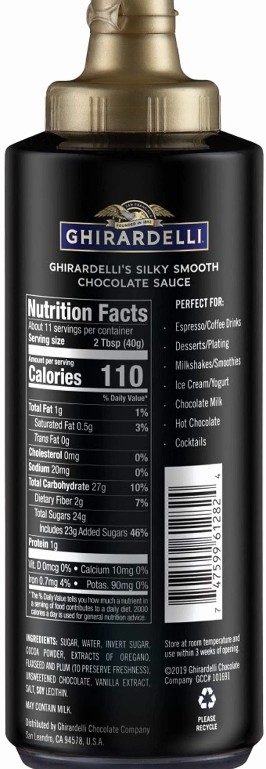 Ghirardelli Sos czekoladowy, czarna etykieta (473.6 g Squeeze Bottle) od Ghirardelli
