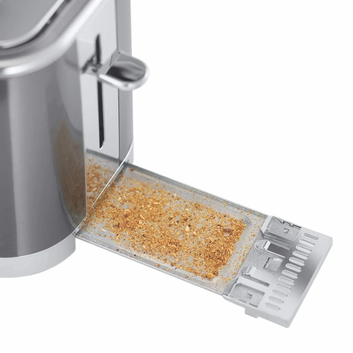 Russell Hobbs Chleb Grid [Dla 2 plasterków] Geo Steel (szerokie otwory, 4 funkcje, szybkie grillowanie/brązowanie, zintegrowany szczypce, podniesienie, podgrzewacz ciastek, podnosi okruchy, 1640W)