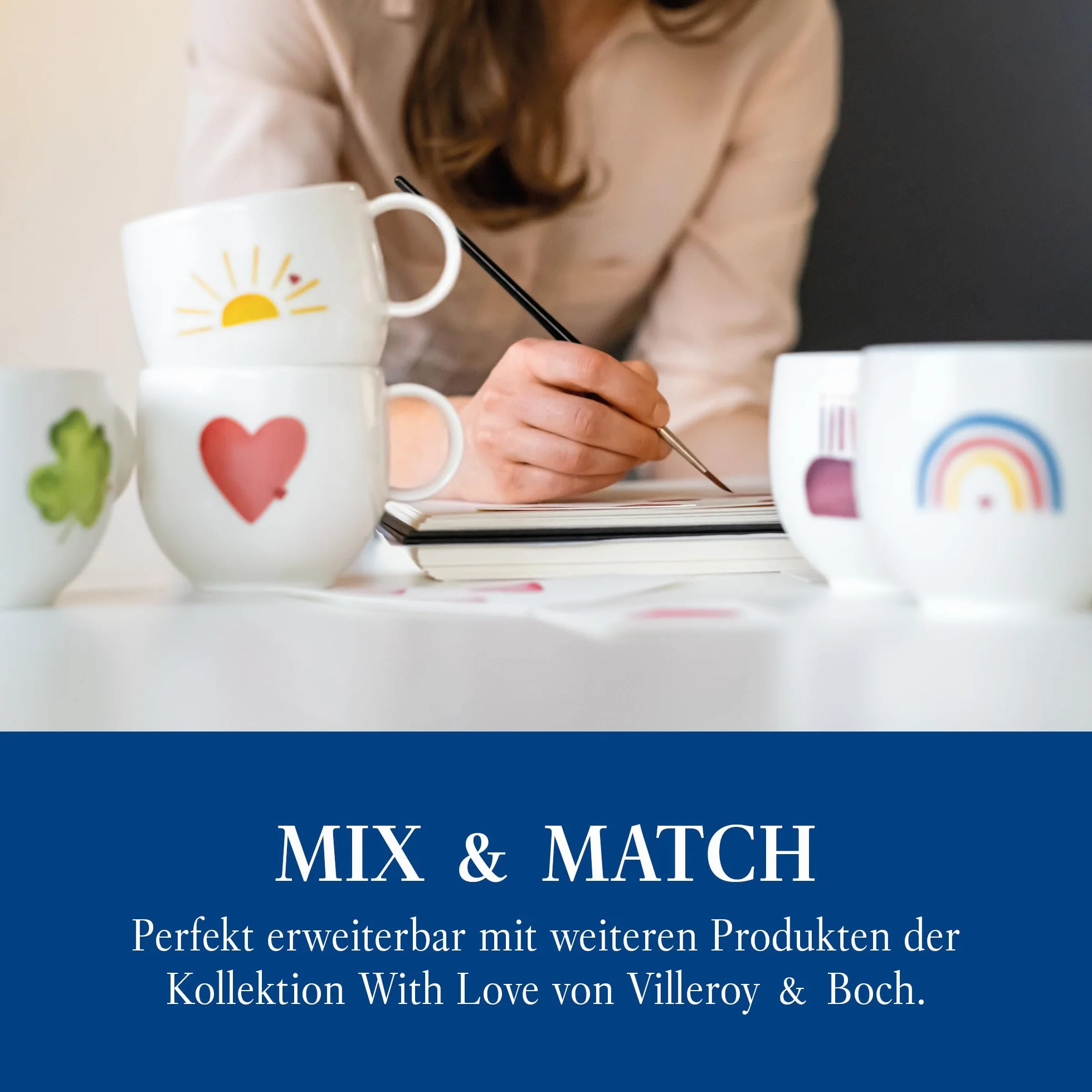 Villeroy & Boch With Love kubek z uchem Hello Sunshine porcelana filiżanka do kawy i herbaty