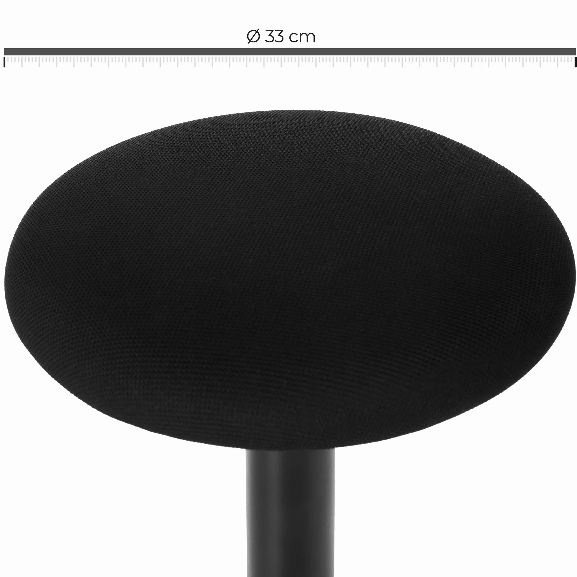 SONGMICS OSC05BK Ergonomiczny taboret biurkowy, obracany o 360°, z regulacją wysokości, 56–81 cm, łatwy montaż, czarny